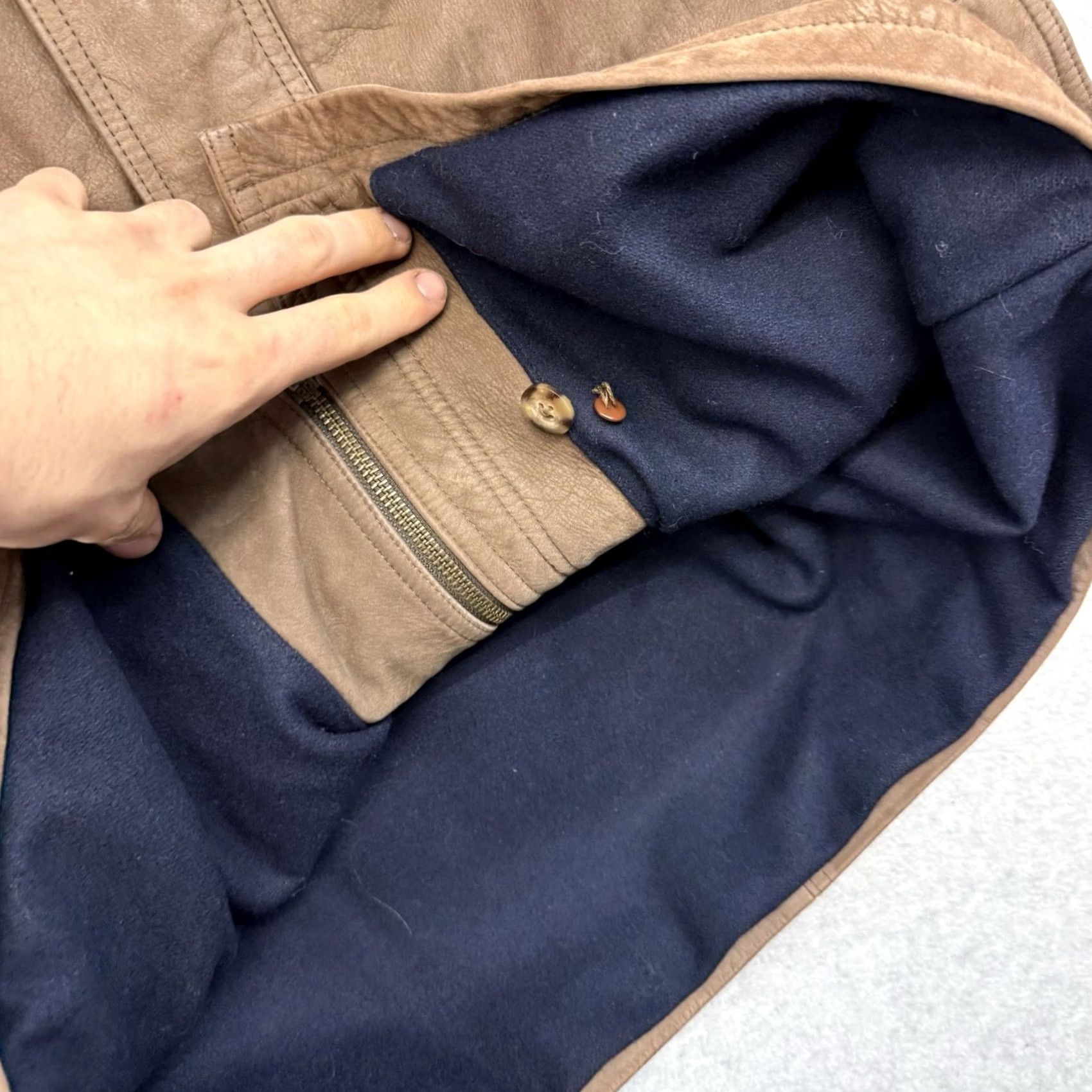 Lands' End VINTAGE Lands' End Leather Chore Bomber Jacket Mens M Brown 90s Outdoor Fall Winter Spring Zip Collared Size US M / EU 48-50 / 2 - 7 Thumbnail