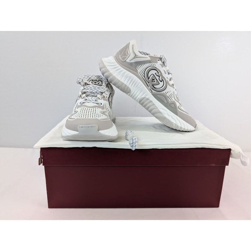 Gucci o1rshd1 Ripple Splash Sneaker in White / Grey Size US 11 / EU 44 - 19 Thumbnail