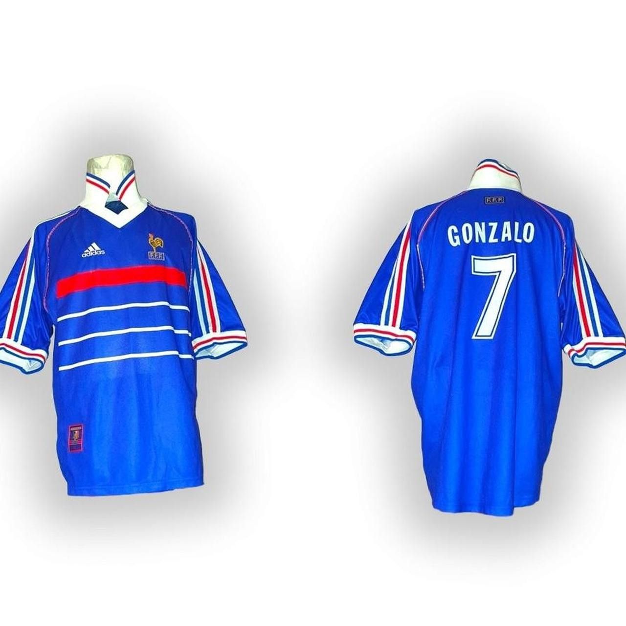 Adidas France 1998 1999 WC Home Shirt Jersey Size US L / EU 52-54 / 3 - 3 Thumbnail