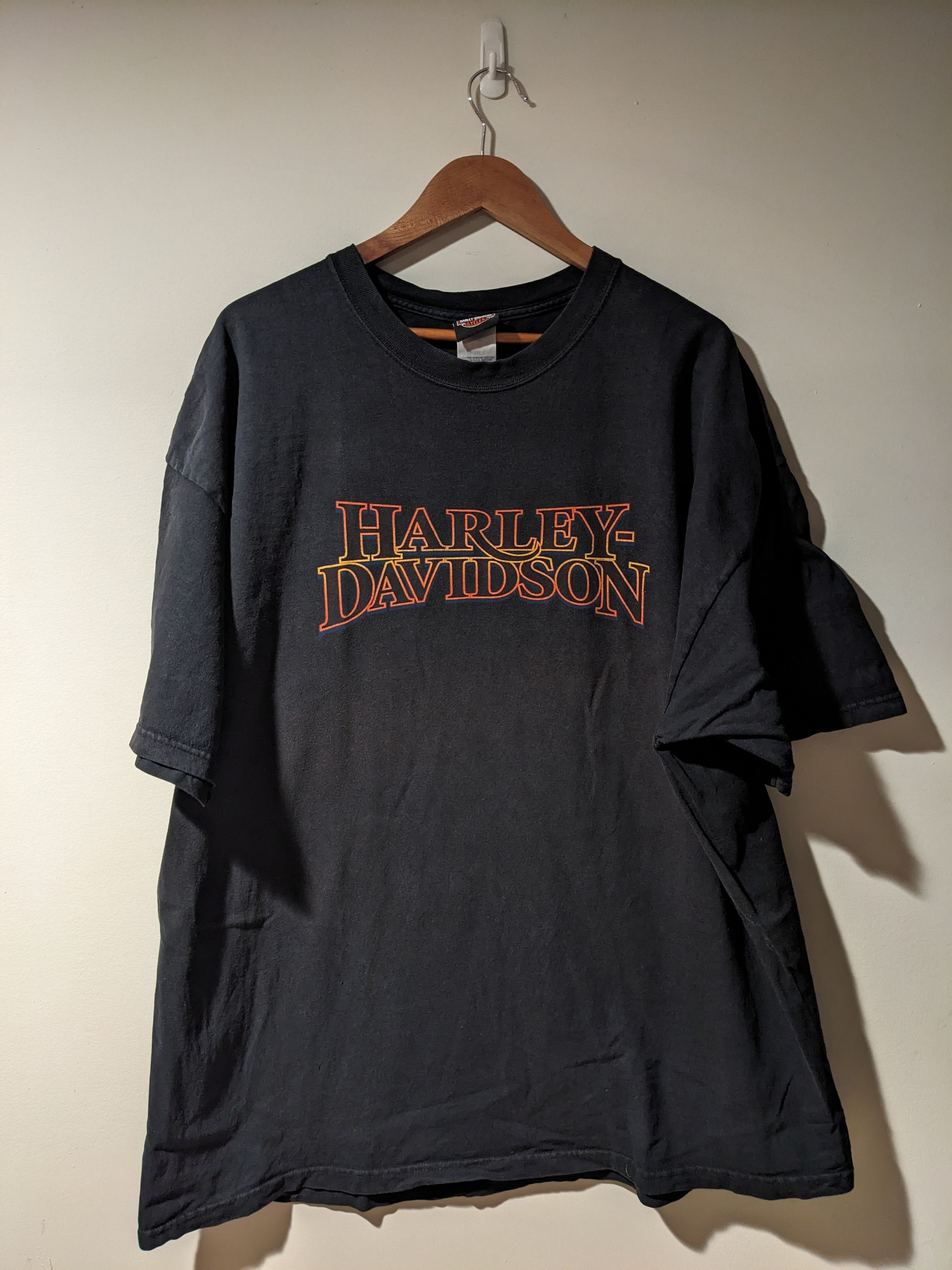 Harley Davidson Vintage Y2K Harley Davidson Flames Spell Out XXXL T-Shirt Size US XXL / EU 58 / 5 - 1 Thumbnail