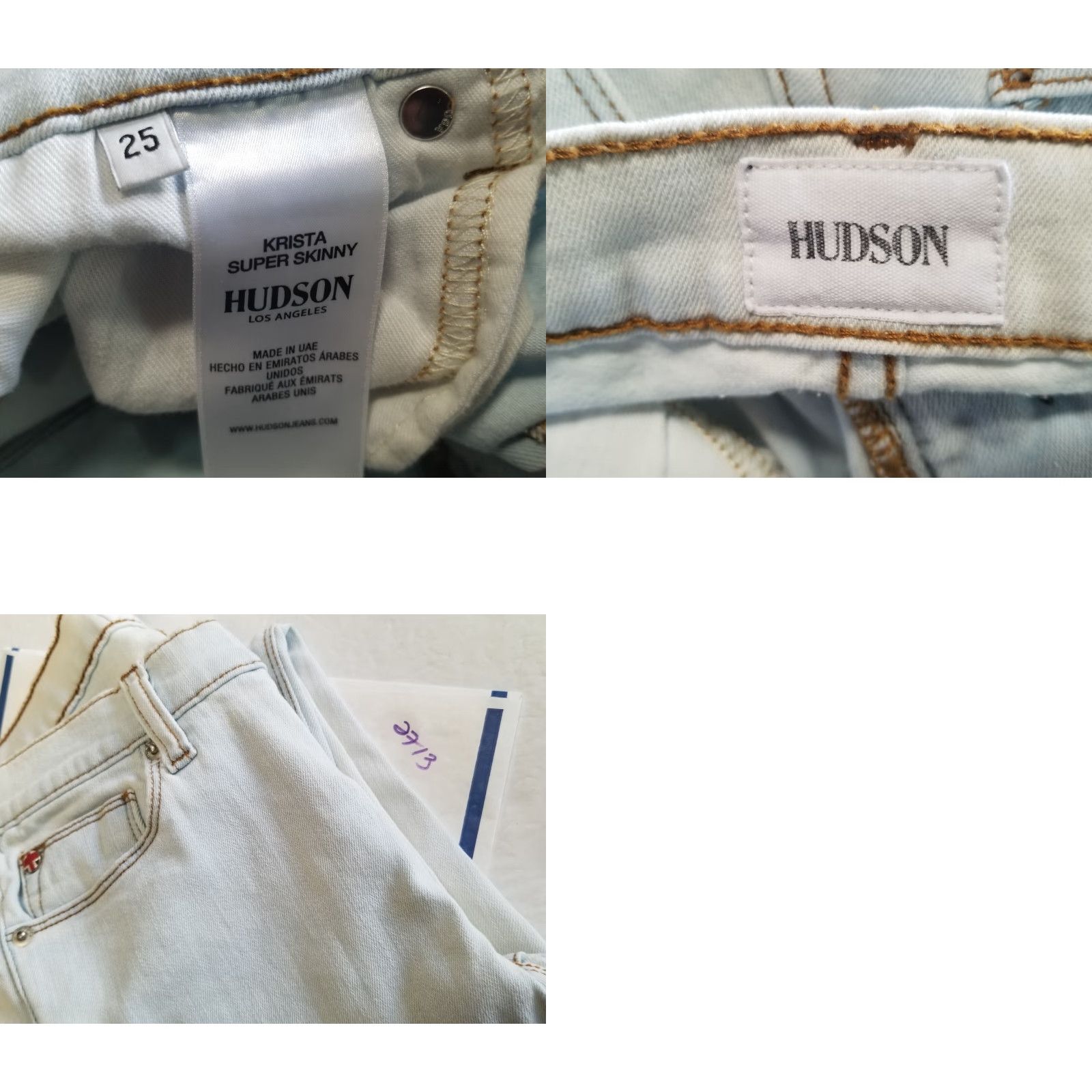 Hudson Hudson Krista Super Skinny Ankle Low Rise Denim Jeans Blue Women’s 26Size Regular Stretch Pockets Zipper Button 5-Pocket Logo Festival Jeans Womens Size 26" / US 2 / IT 38 - 8 Thumbnail
