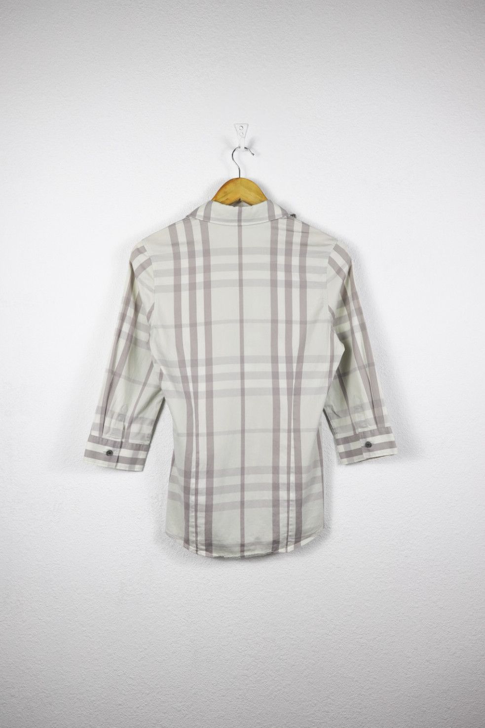 Burberry Womens Burberry Light Beige Nova Check 3/4 Sleeve Shirt Size S / US 4 / IT 40 - 8 Thumbnail