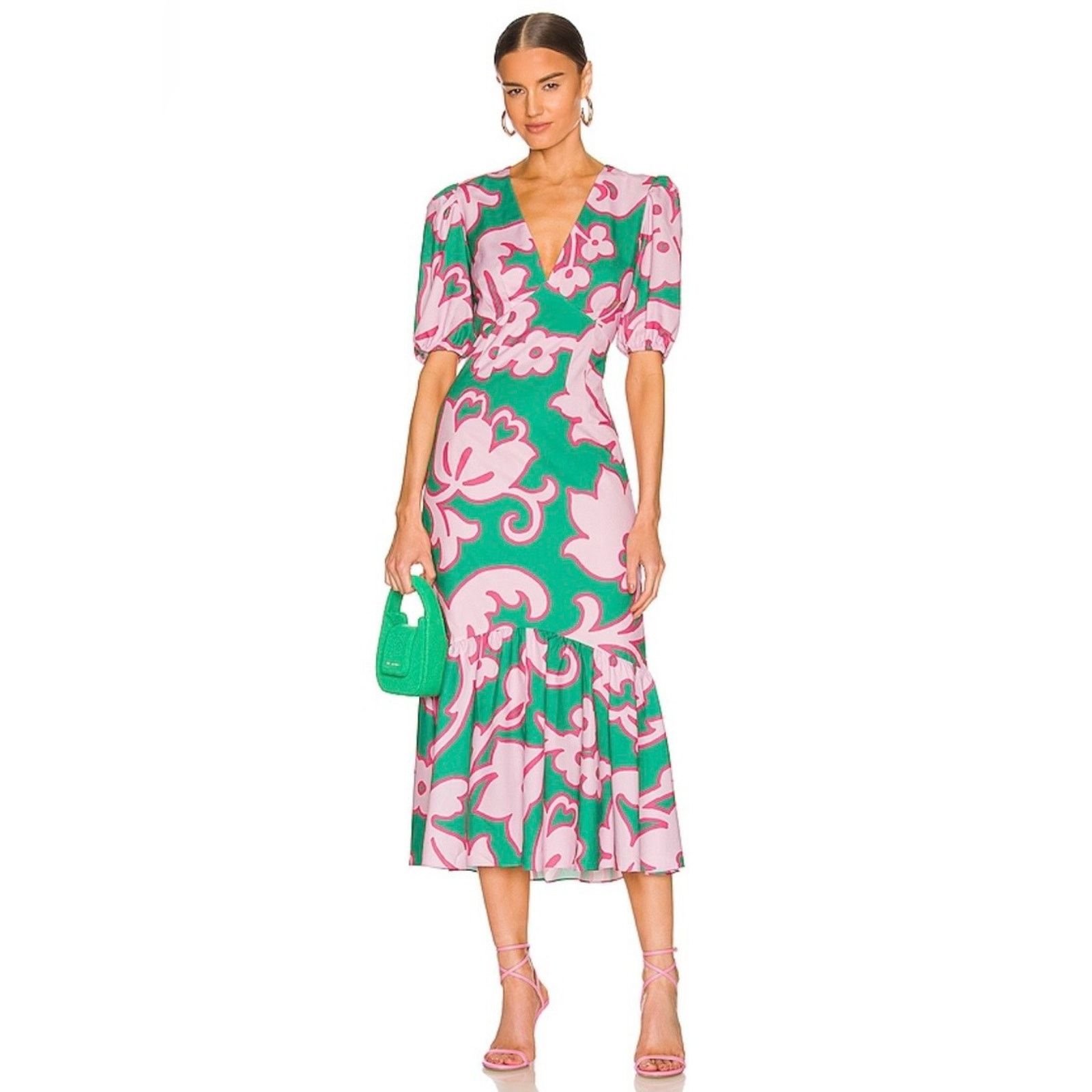 RHODE Rhode Ester Dress in Take It Easy Midi dress size 0 green Size XS / US 0-2 / IT 36-38 - 2 Thumbnail