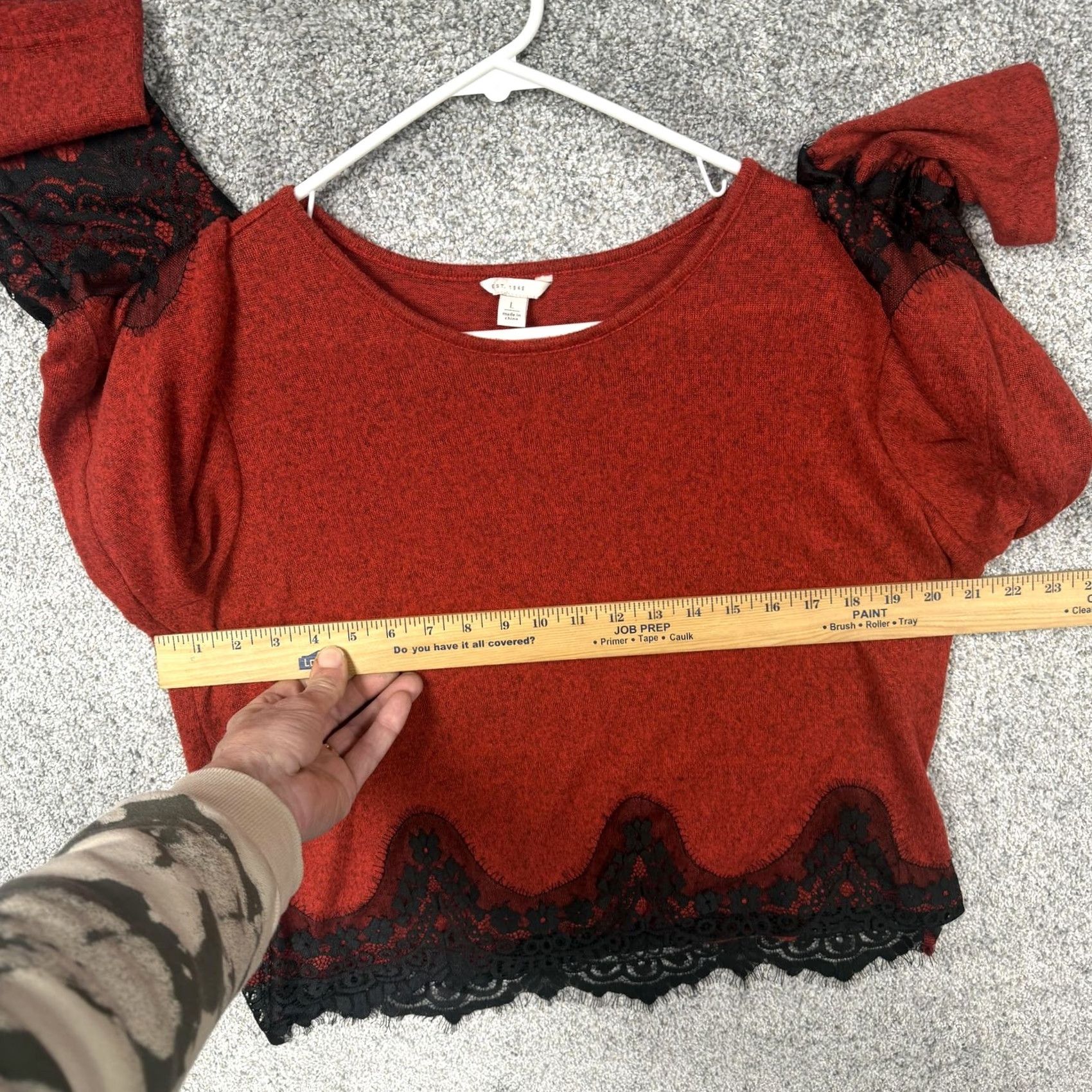 Vintage VINTAGE Dark Romantic Gothic Red Sweater L Vampy Victorian Noir Alt Grunge Moody Lace Size L / US 10 / IT 46 - 4 Thumbnail