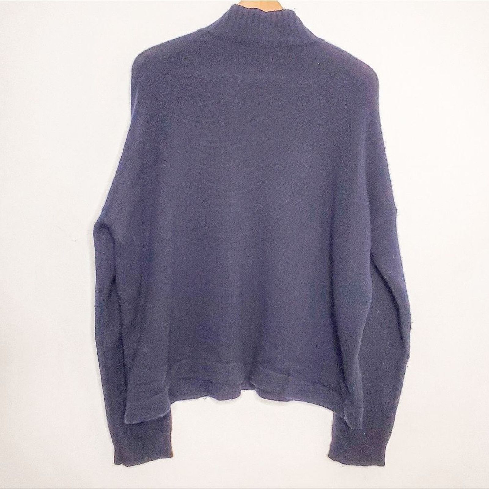 Rachel Comey Rachel Comey Navy Blue Mock Turtleneck Pullover Sweater XS Size XS / US 0-2 / IT 36-38 - 3 Thumbnail