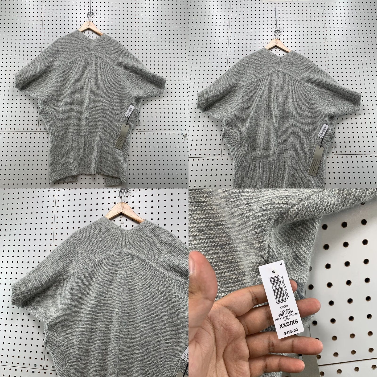 Vintage Babaton Aritzia XS Javier Open Cardigan Alpaca Mohair Wool Blend Grey Womens Size XS / US 0-2 / IT 36-38 - 9 Thumbnail
