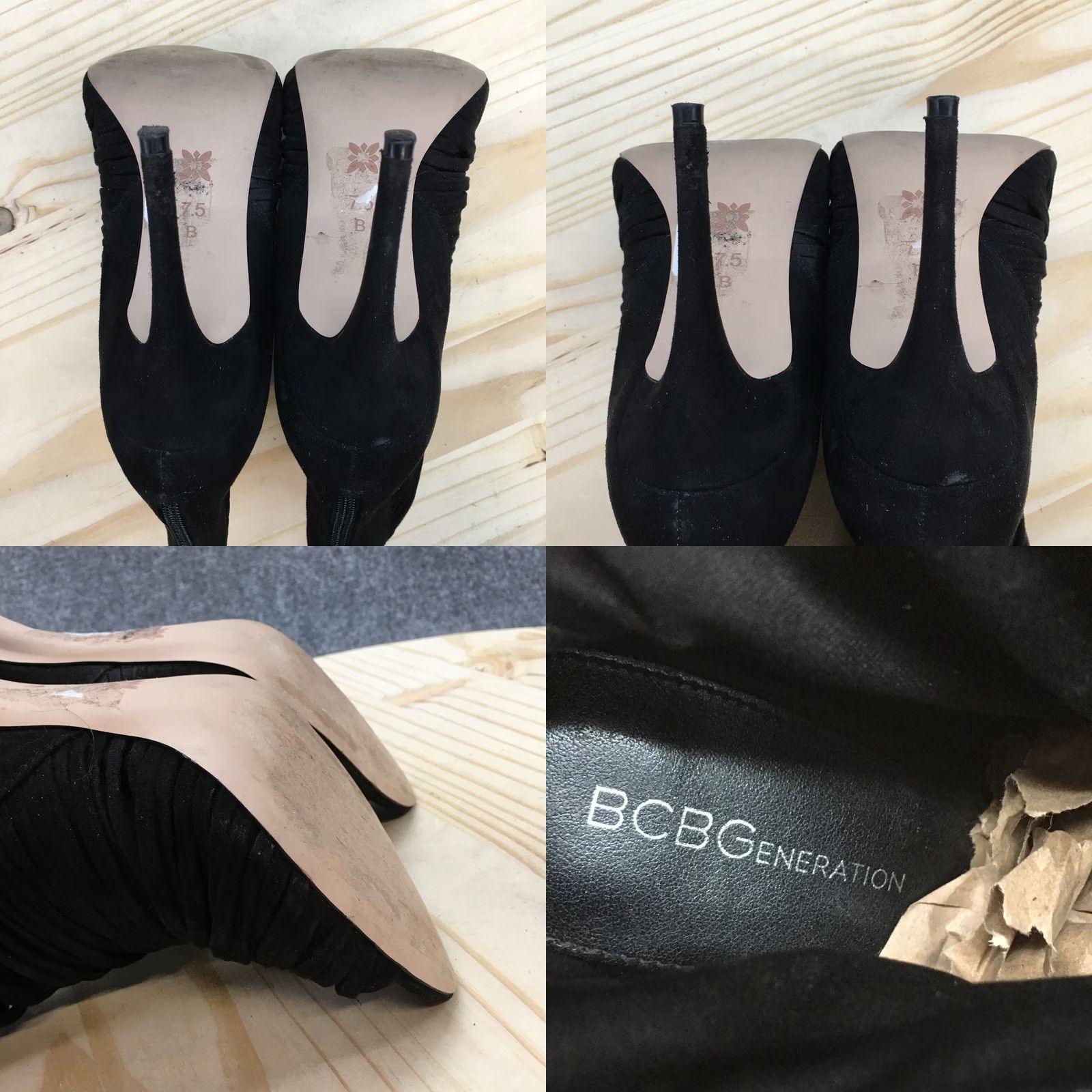 BCBGeneration BCBGeneration Ankle Booties Womens 7.5B Black Elle Peep Toe Stiletto Casual Bootie Size US 8 / IT 38 - 9 Thumbnail