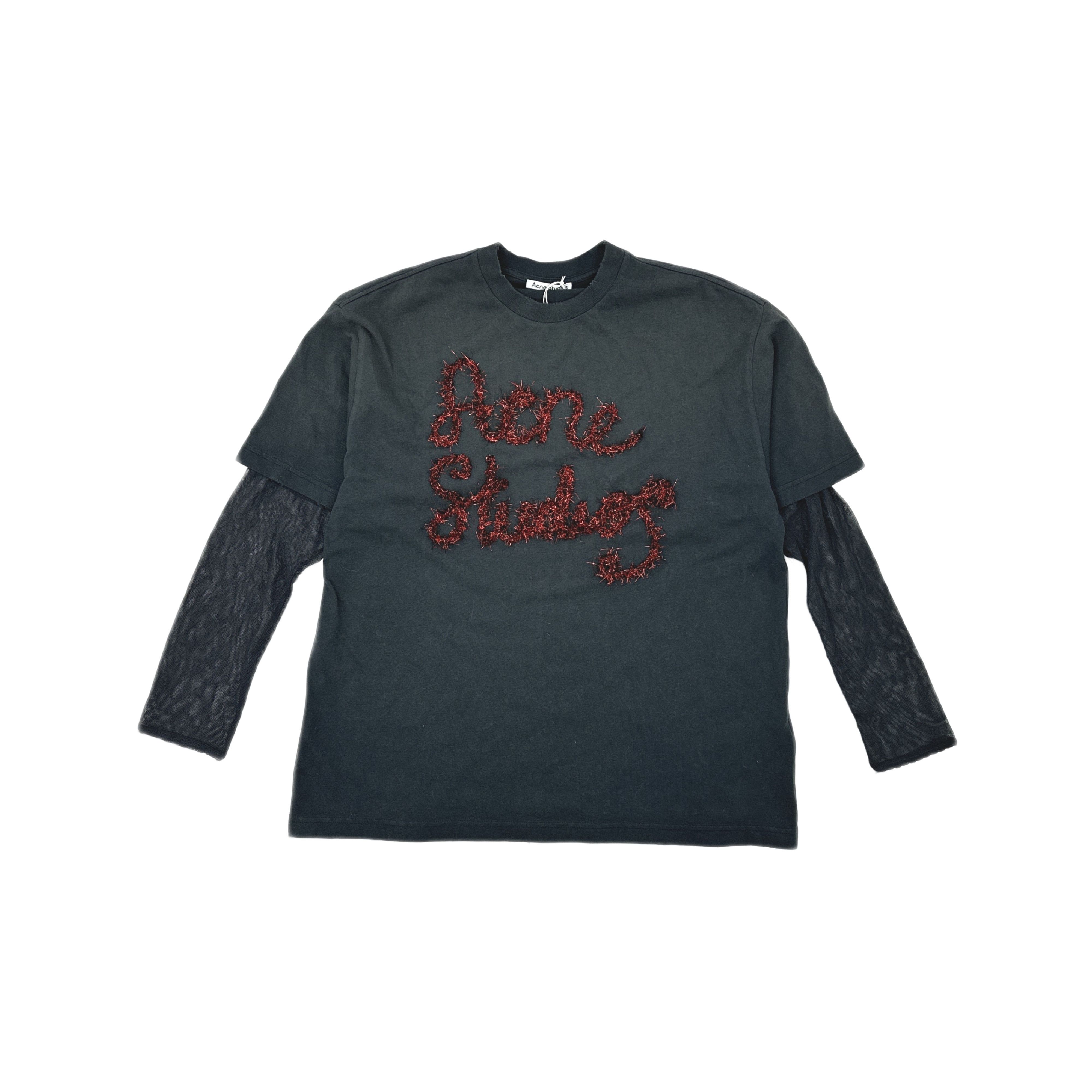 Acne Studios Acne Studios Embroidered Logo Long Sleeve T-Shirt XXS Size US XXS / EU 40 - 1 Thumbnail