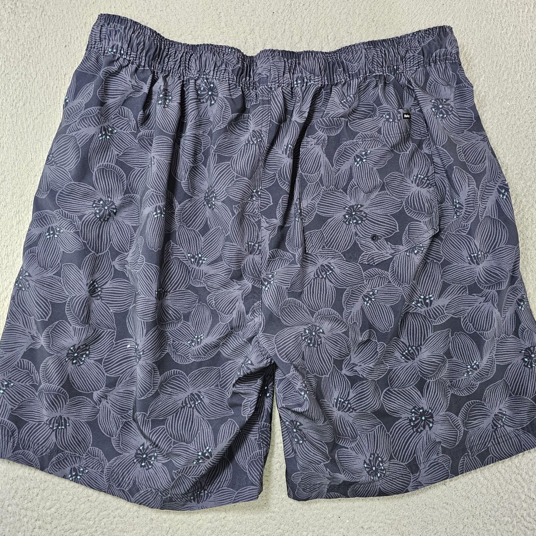 Hurley Hurley Swim Shorts Mens 2XL Navy Floral Lined Quick Dry Pockets Elastic Waist Size US 39 - 4 Thumbnail
