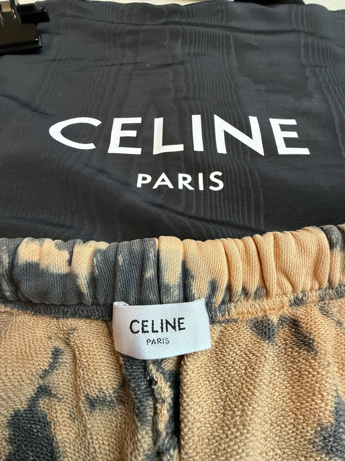 Celine $850 SS23 Celine tie dye shorts black logo Hedi Slimane S Size US 32 / EU 48 - 18 Thumbnail