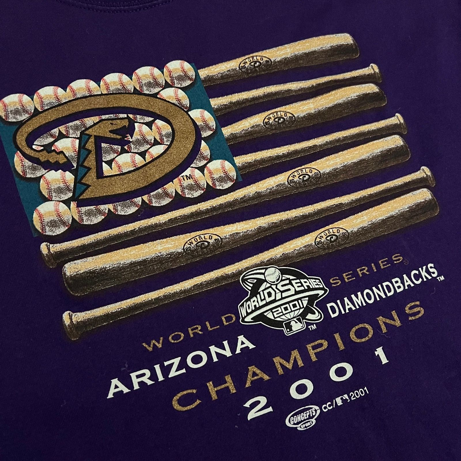 Gildan Arizona Diamondbacks World Series Champs Baseball Flag Shirt Size US XL / EU 56 / 4 - 2 Thumbnail