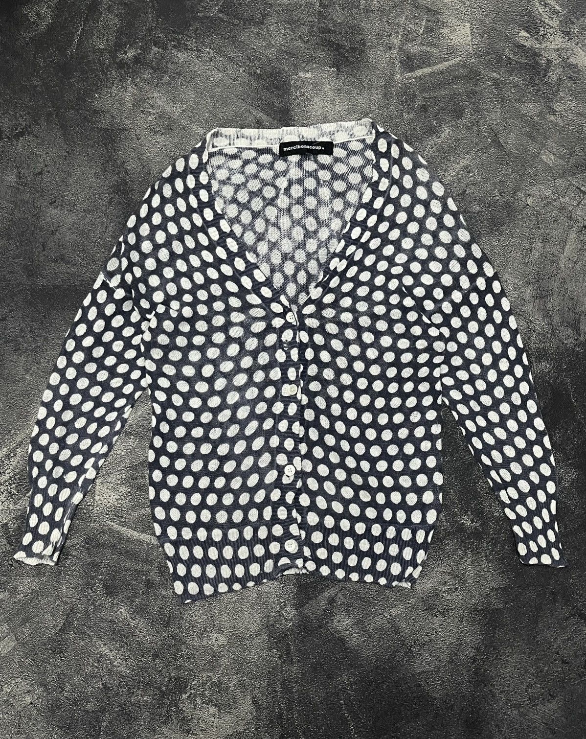 Issey Miyake Mercibeaucoup Polkadot Cardigan