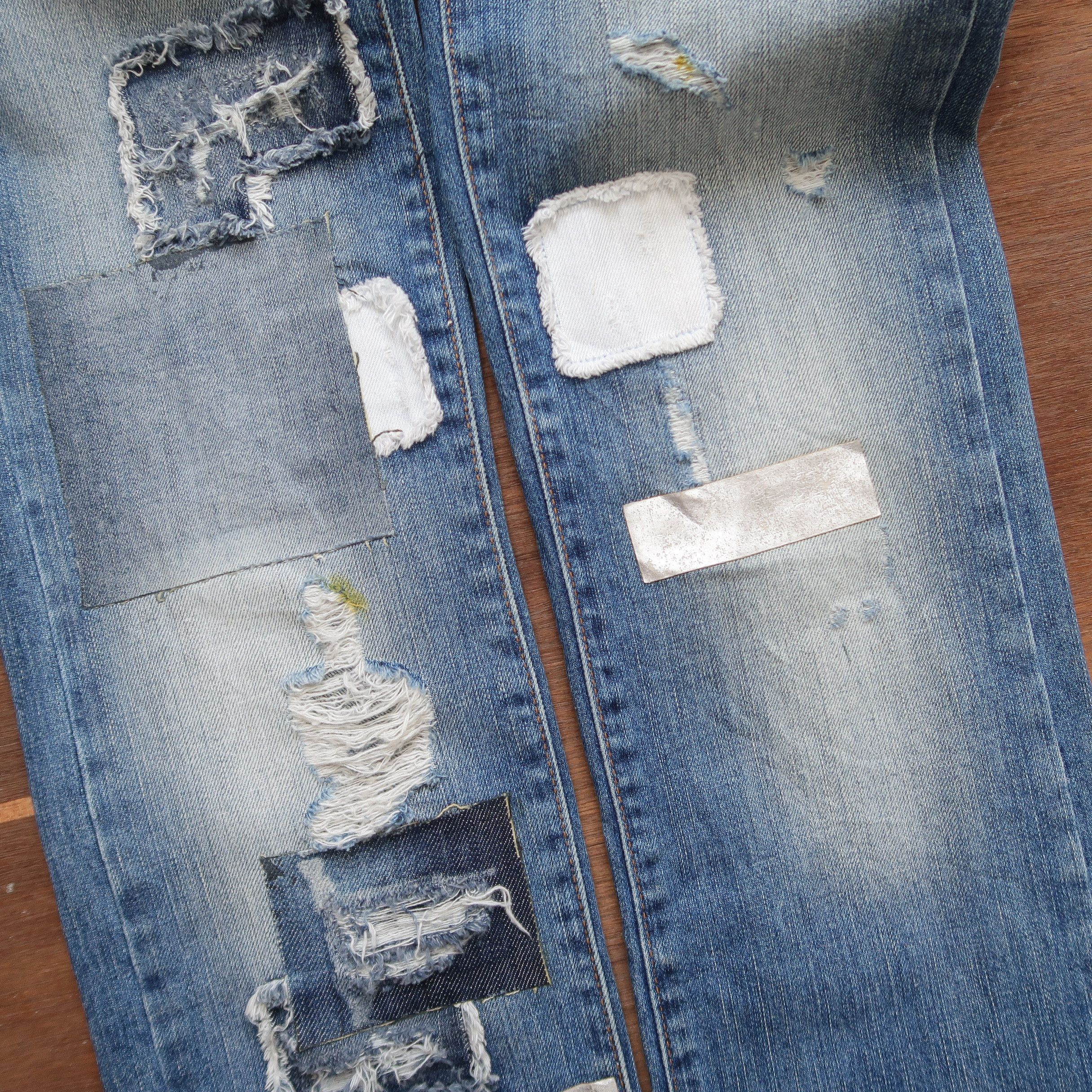 Just Cavalli Just Cavalli Distressed Patchwork Denim like Hedi Slimane Size US 29 - 14 Thumbnail