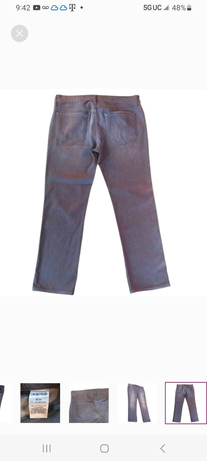 Joe's JOE'S JEANS Brixton Grey Jeans Size US 34 / EU 50 - 7 Thumbnail