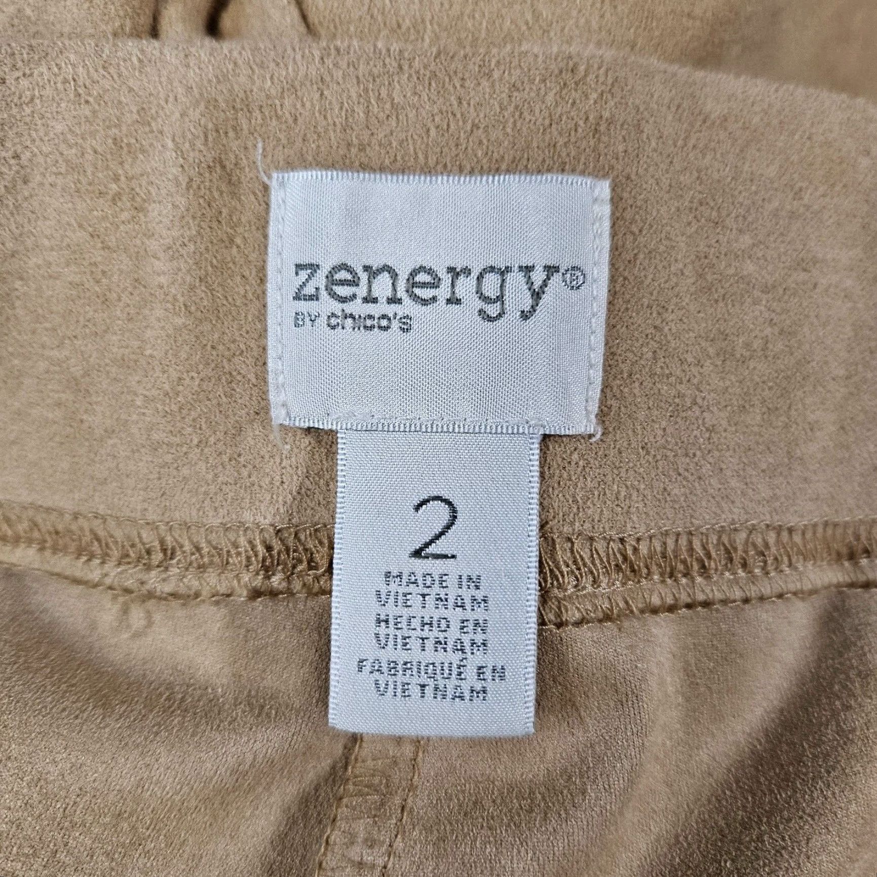 Vintage Chico's Zenergy Trisha Faux Suede Leggings Sz 12 Beige Pull On High Rise Womens Pants, 27.5 Inseam Size 34" / US 12 / IT 48 - 7 Thumbnail
