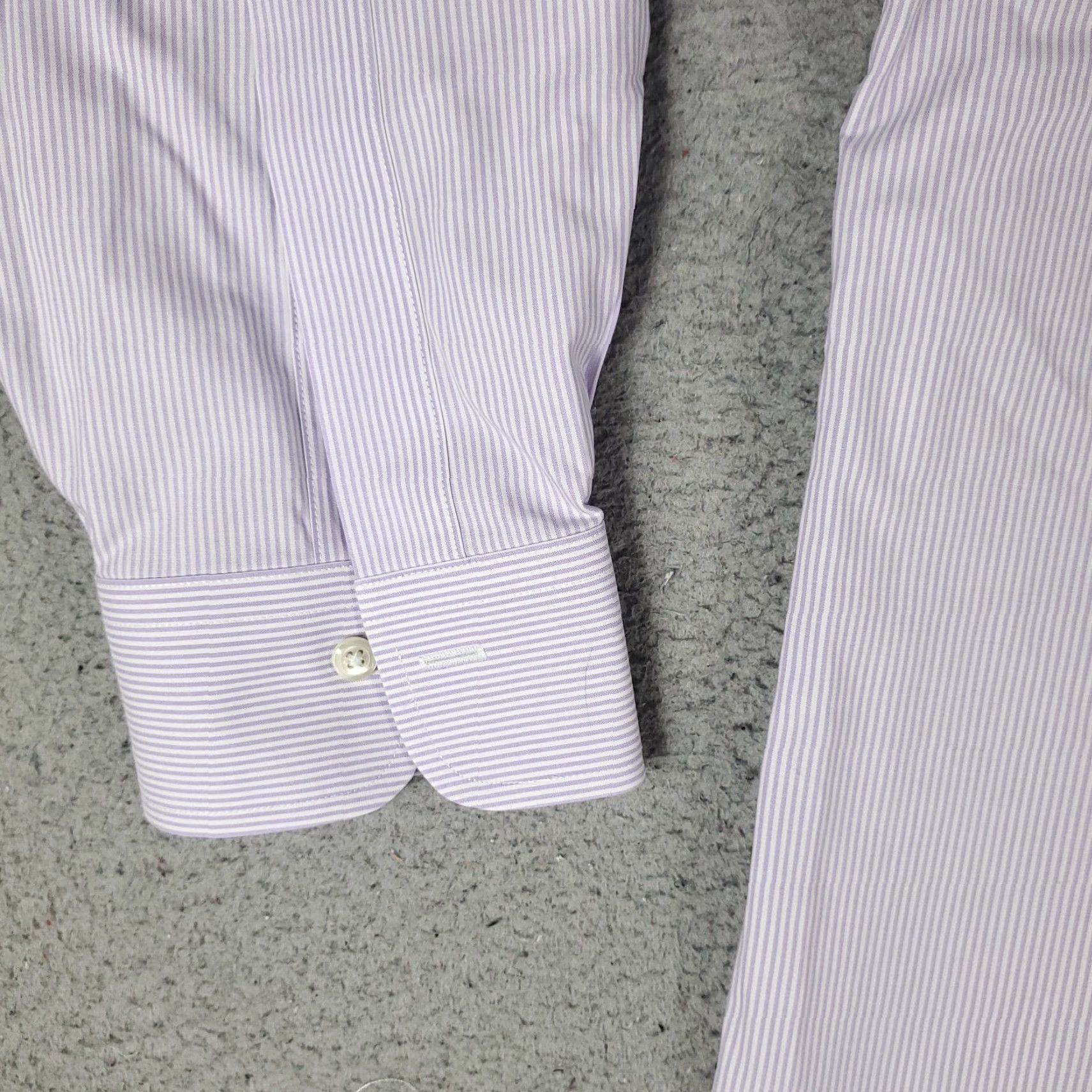 Brooks Brothers Brooks Brothers Dress Shirt Mens 17 Purple Striped Long Sleeve Button Up Regular Fit Size 46R - 3 Thumbnail