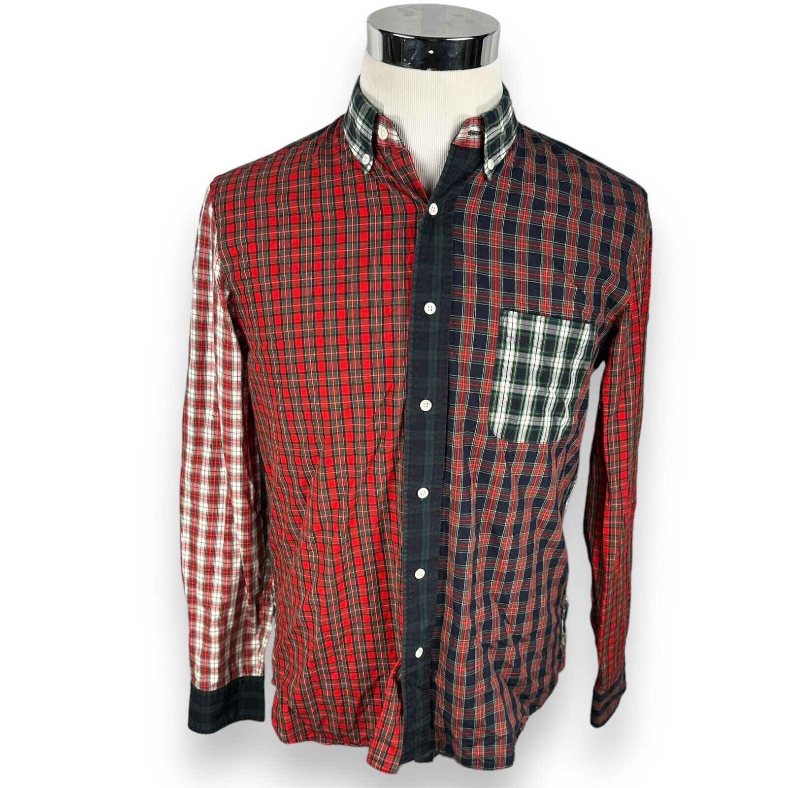 Beams Plus Beams Japan Shirt Men's Medium Patchwork Colorblock Button Size US M / EU 48-50 / 2 - 1 Thumbnail