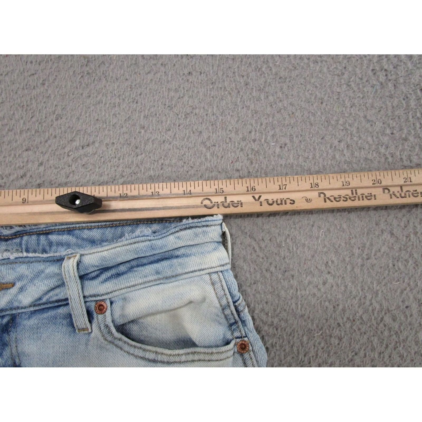 Vintage Maurices Denim Skirt Size 8 Blue Mini Straight Pocket Cotton Spandex Jeans Style Size 30" / US 8 / IT 44 - 4 Thumbnail