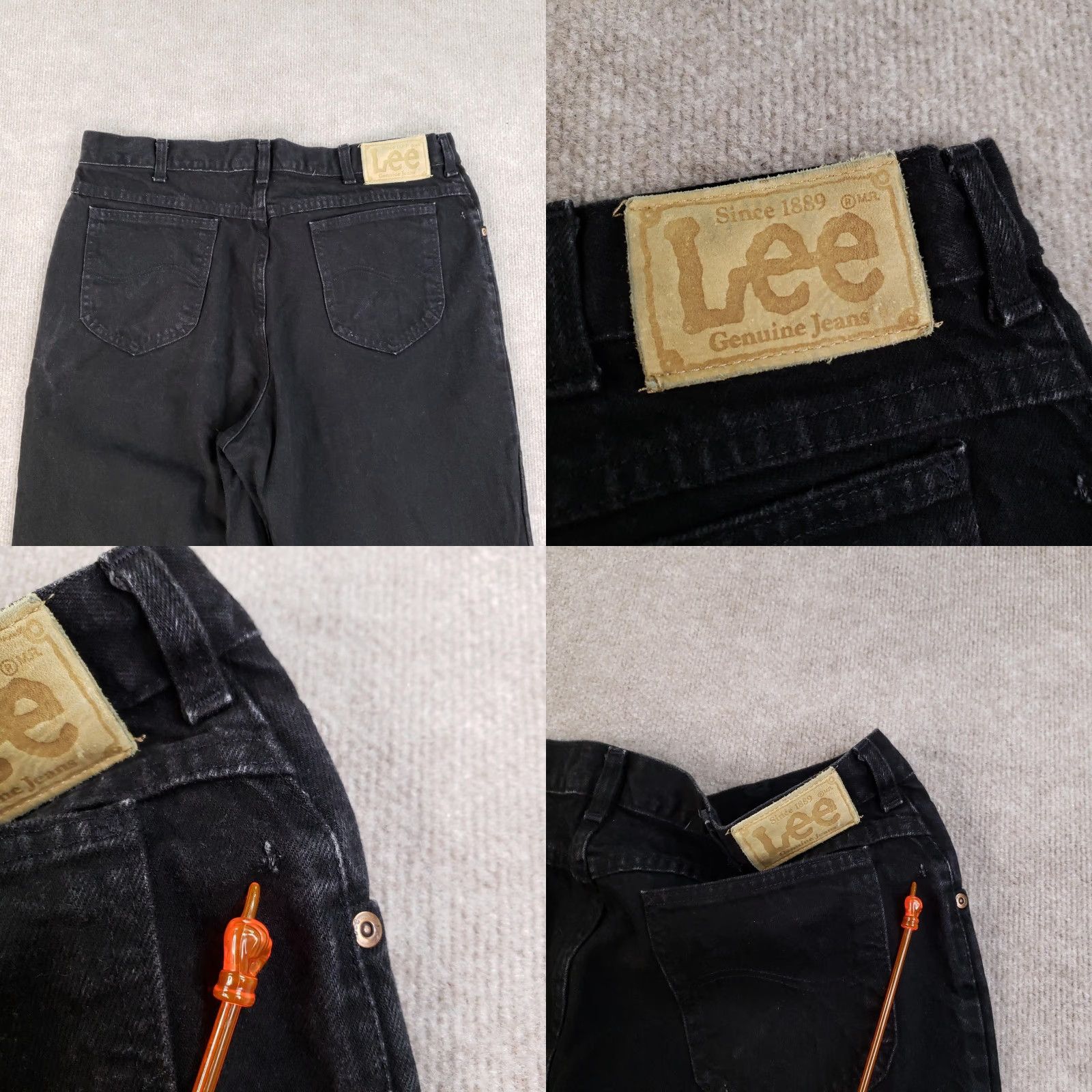 Lee VINTAGE Lee Jeans Men 38x32 (36x31) Black Straight Fit Classic Casual Y2K Lee Genuine Jeans Mens Regular 38 Black Denim Pockets Zip Cotton Cotton Size US 38 / EU 54 - 9 Thumbnail