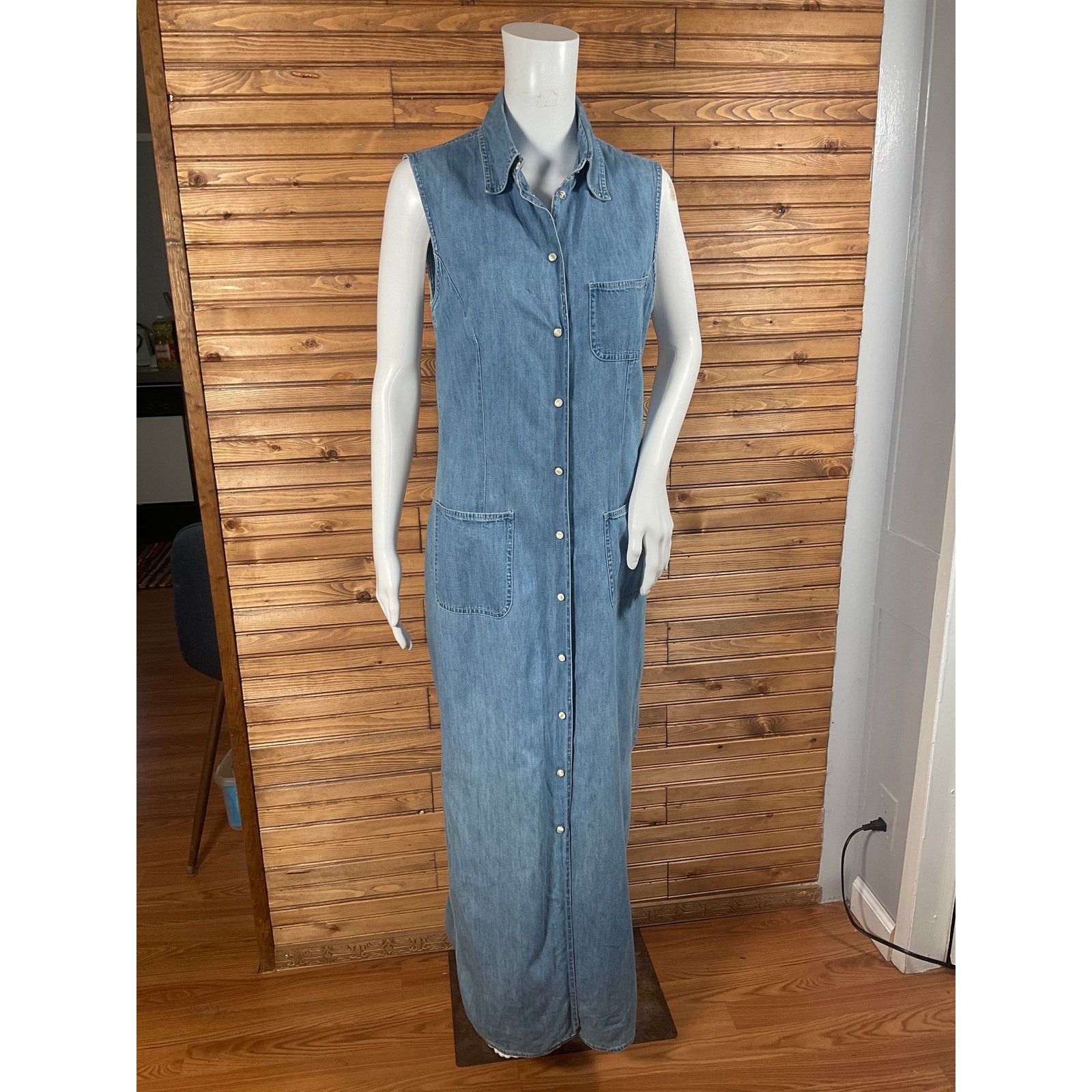 Other Limited Jeans Light Denim Pearl Snap Dress Medium Vintage Size M / US 6-8 / IT 42-44 - 6 Thumbnail