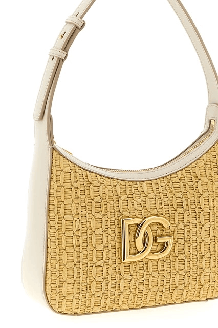 Dolce & Gabbana D&G $1695 Beige Raffia Shoulder Bag New Auth Size ONE SIZE - 3 Thumbnail
