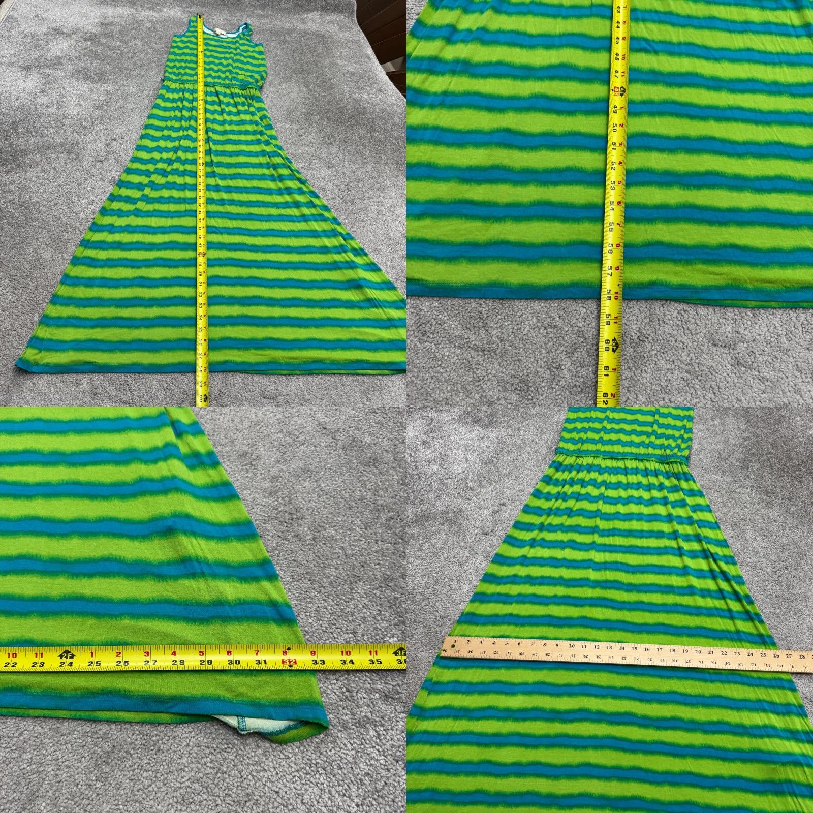 Michael Kors Michael Kors Sleeveless Maxi Dress Women S Blue Green Striped Casual Stretch Size S / US 4 / IT 40 - 8 Thumbnail