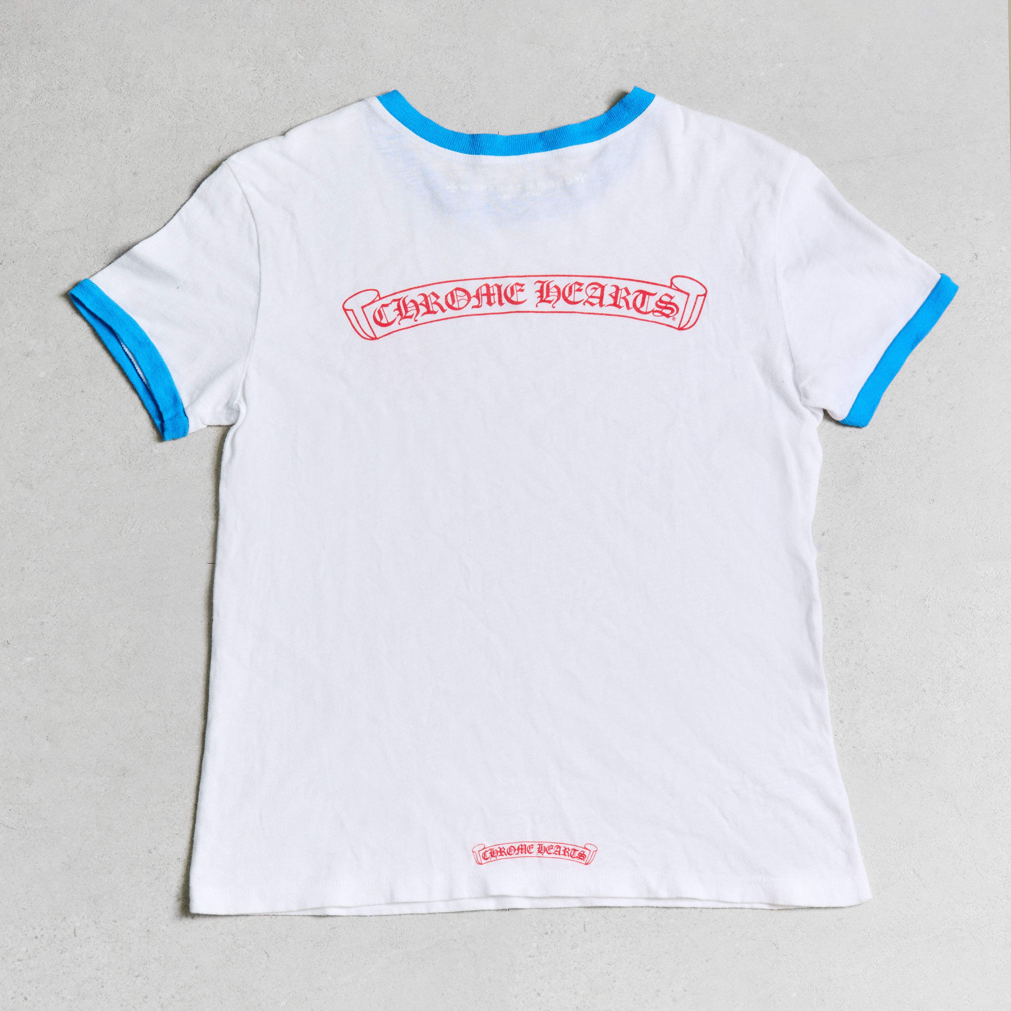 トップス CHROME HEARTS Old Flare Knee Horseshoe Chrome Hearts Floral Horseshoe L/S T-Shirt White | Parallel