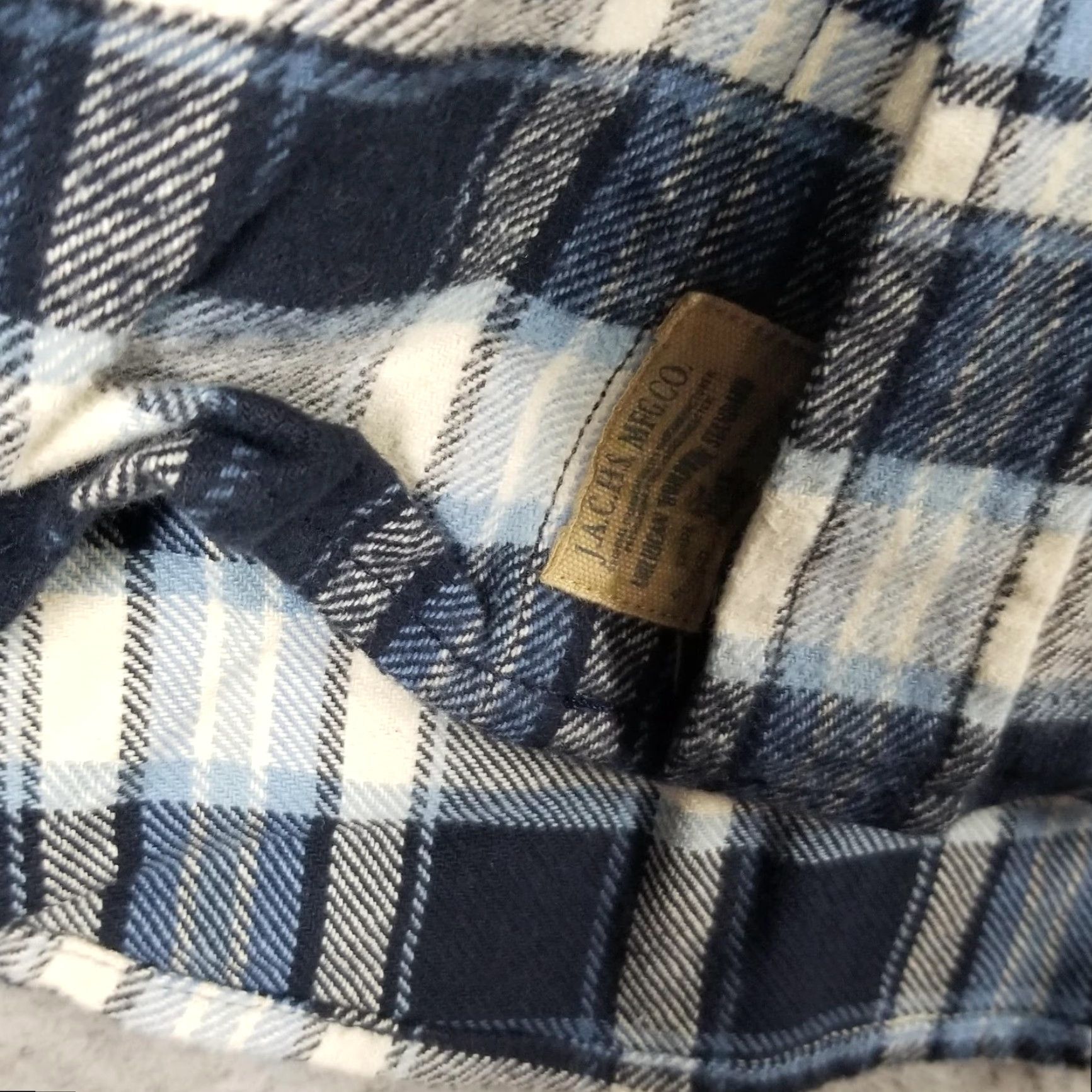 Vintage JACHS Flannel Shirt Mens LT Large Tall Blue Navy Plaid Long Sleeve Button Front Mens Lounging Casual Shirt Size US L / EU 52-54 / 3 - 3 Thumbnail