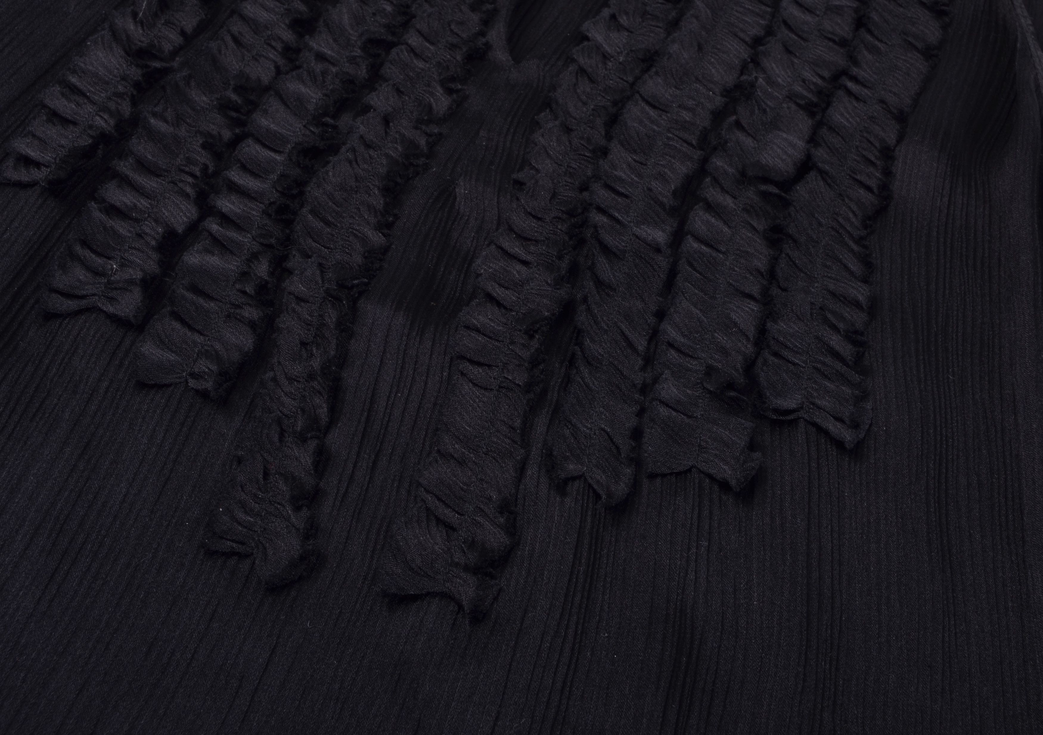 L'AGENCE Lagence Black 100% Silk Ruffle Sleeveless Top Blouse Size S / US 4 / IT 40 - 6 Thumbnail