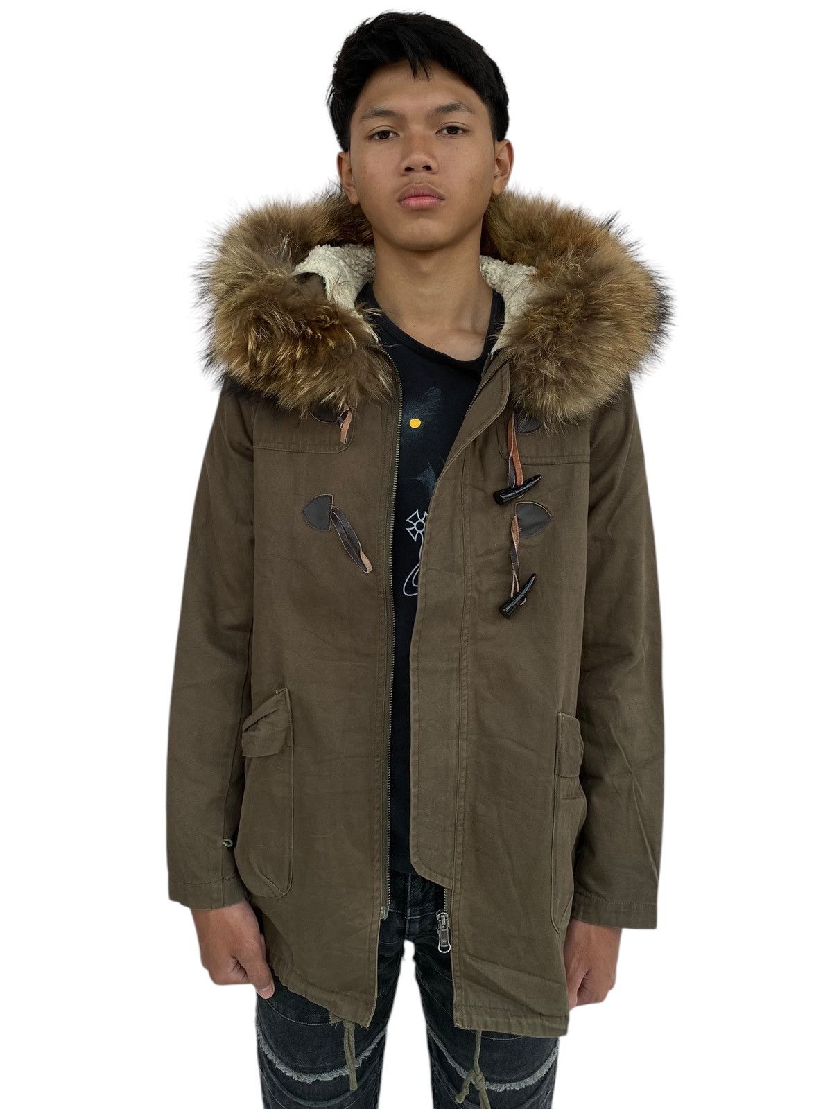 If Six Was Nine × Japanese Brand × Le Grande Bleu (L.G.B.) 2000s JB Girl - Raccoon Fur Hoodie Jacket Size M / US 6-8 / IT 42-44 - 4 Thumbnail