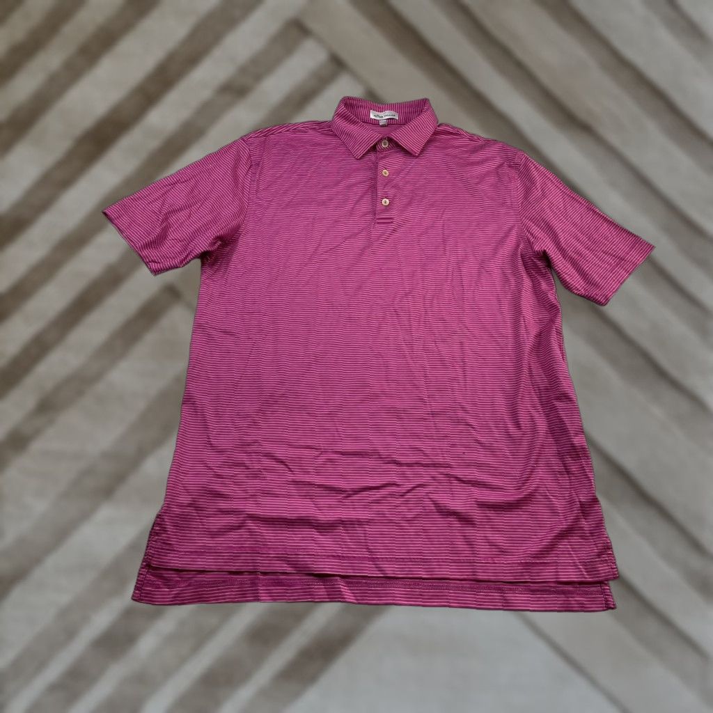 Peter Millar Peter Millar Polo Shirt Short Sleeve Striped Pink Cotton Mens M Golf Size US M / EU 48-50 / 2 - 1 Thumbnail