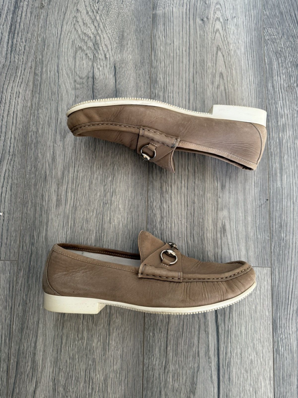 Gucci Gucci Horsebit Loafers in Beige Leather – Size 9.5 Size US 9.5 / EU 42-43 - 2 Thumbnail