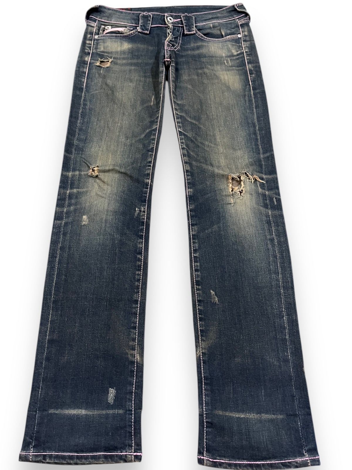 Vintage Evisu EU.ED Distressed Mudwash Denim