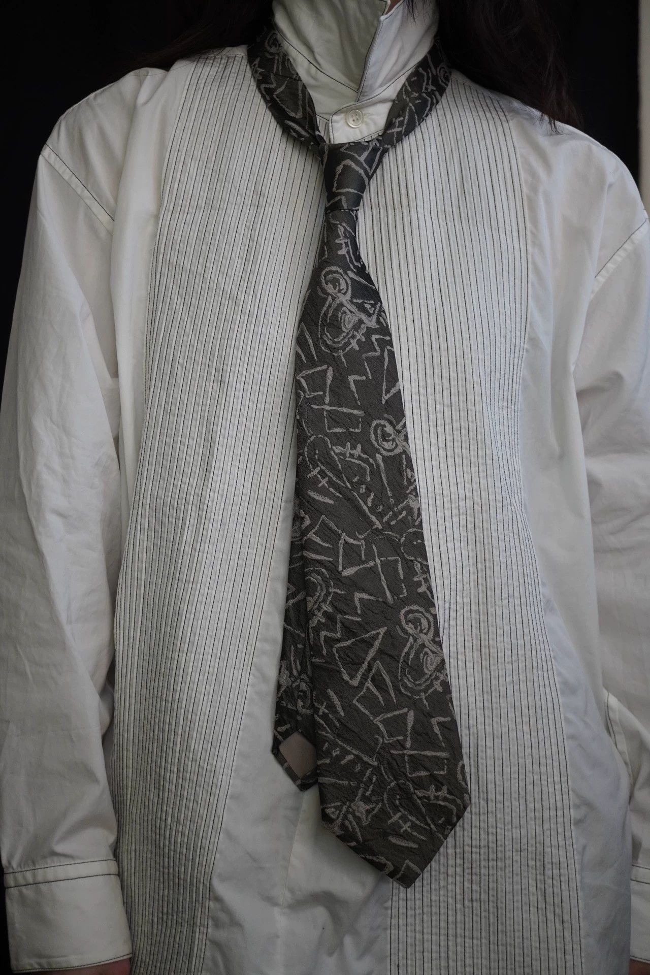 Issey Miyake Issey Miyake 1980s Silk Geometric Pattern Tie 9New Size ONE SIZE - 4 Thumbnail