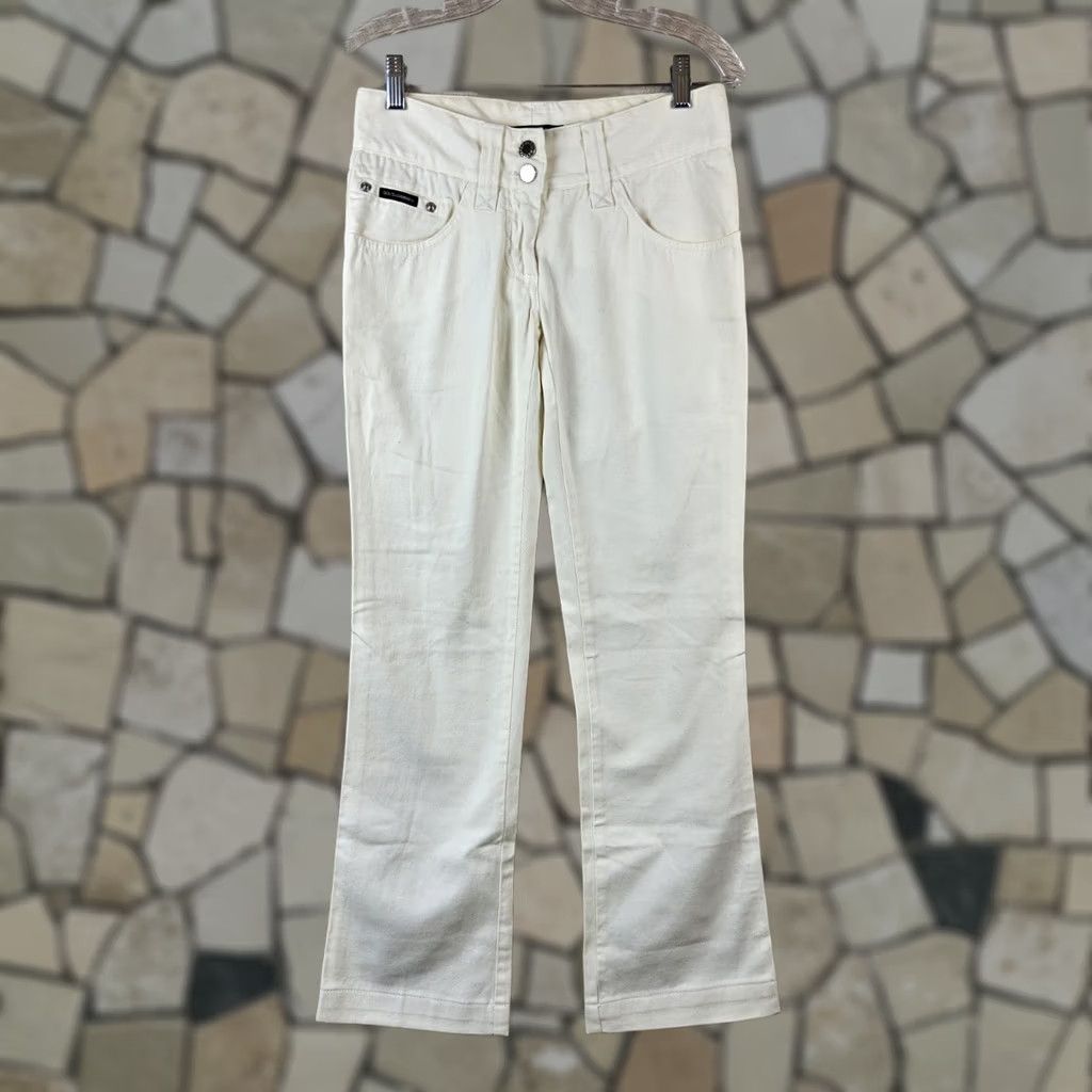 Dolce & Gabbana Dolce&Gabbana Jeans Women Rhinestone Pocket Beige 38 Size 38 Straight Pockets Vintage? (remove question) Size 26" / US 2 / IT 38 - 1 Thumbnail