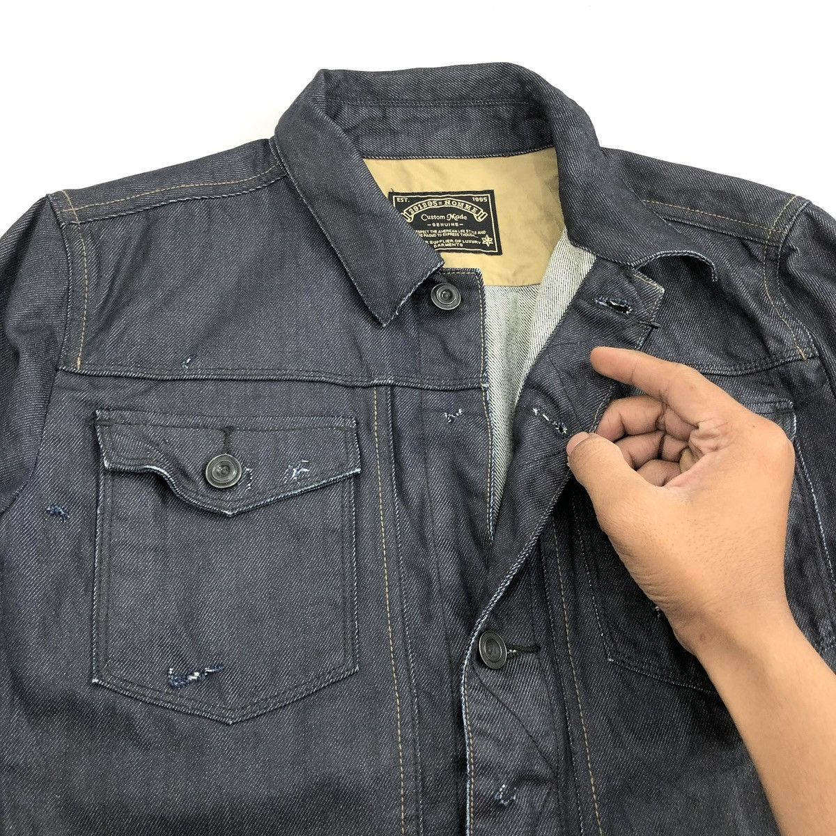 291295=Homme 2000s 291295=Homme Distressed Ifsixwasnine Lgb Denim Jacket Size US M / EU 48-50 / 2 - 5 Thumbnail