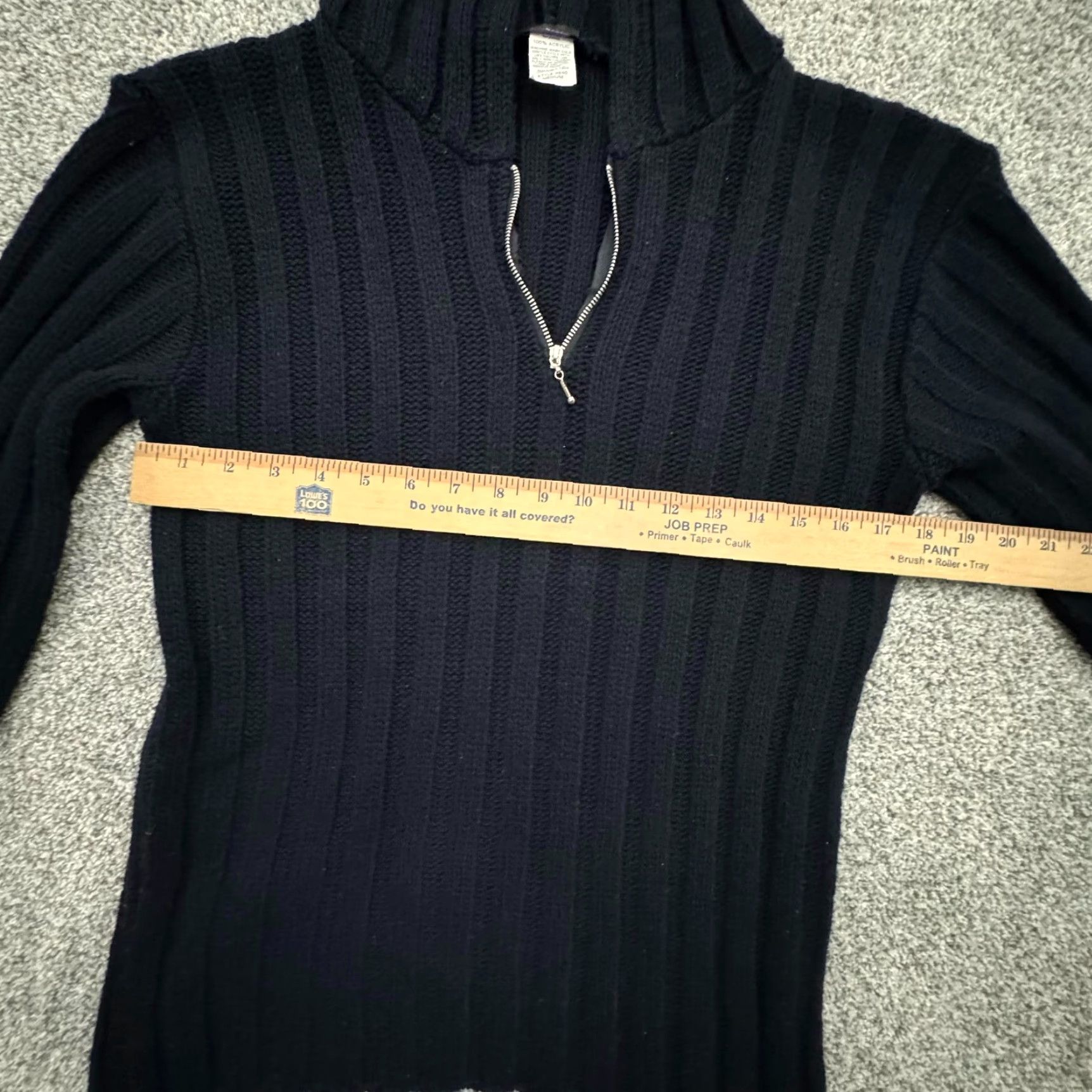 Vintage VINTAGE Juncture Hoodie Sweater Womens Medium Ribbed Knit 90s Y2K Goth 1/4 Zip Black Knit Sweater WomenM 90s Gothic Zip Pullover Size M / US 6-8 / IT 42-44 - 4 Thumbnail