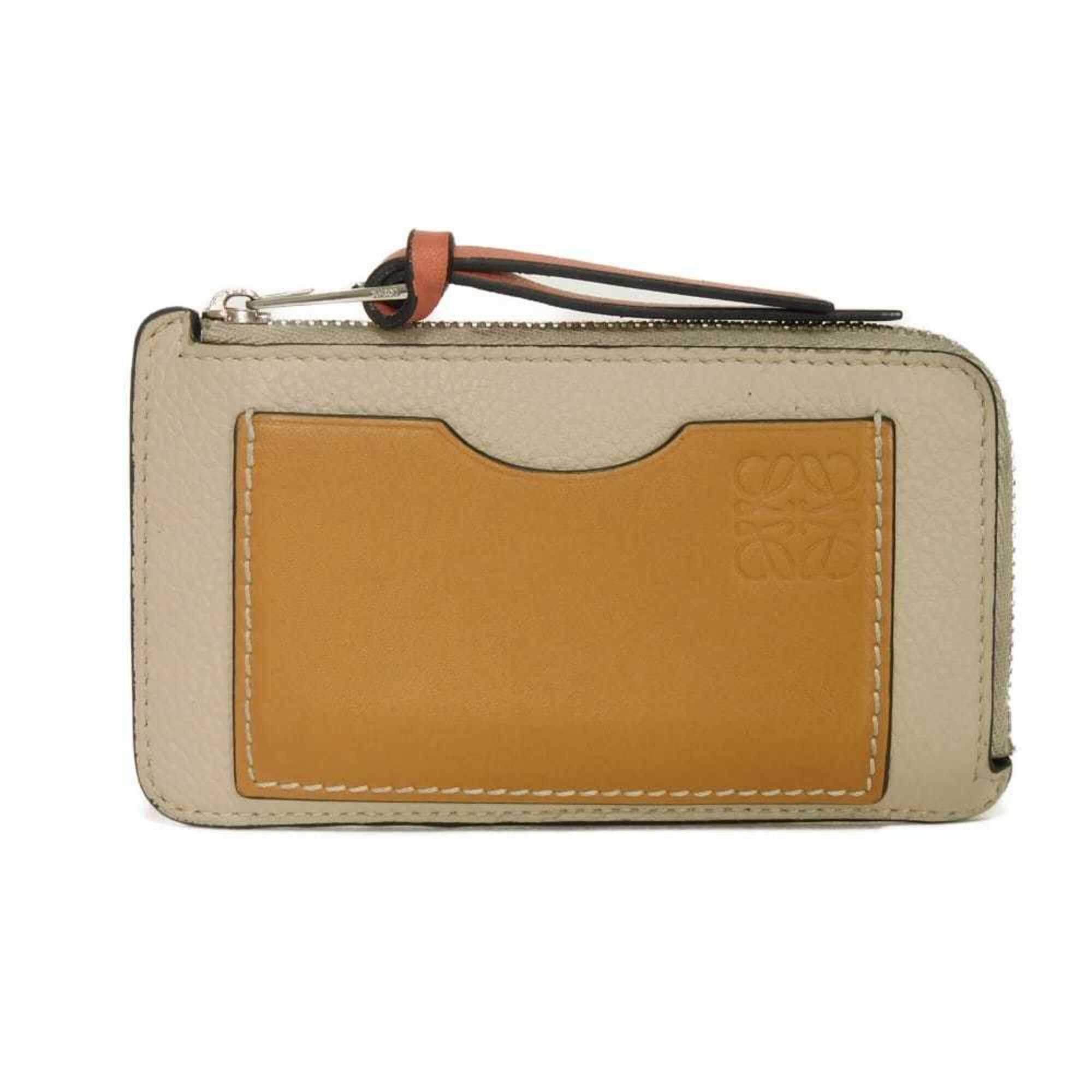 Loewe Loewe coin case/card holder, calfskin, honey, L-shaped zipper, fragment case, Anagram, Light Oats, C660Z40X04, women's. Size ONE SIZE - 1 Thumbnail