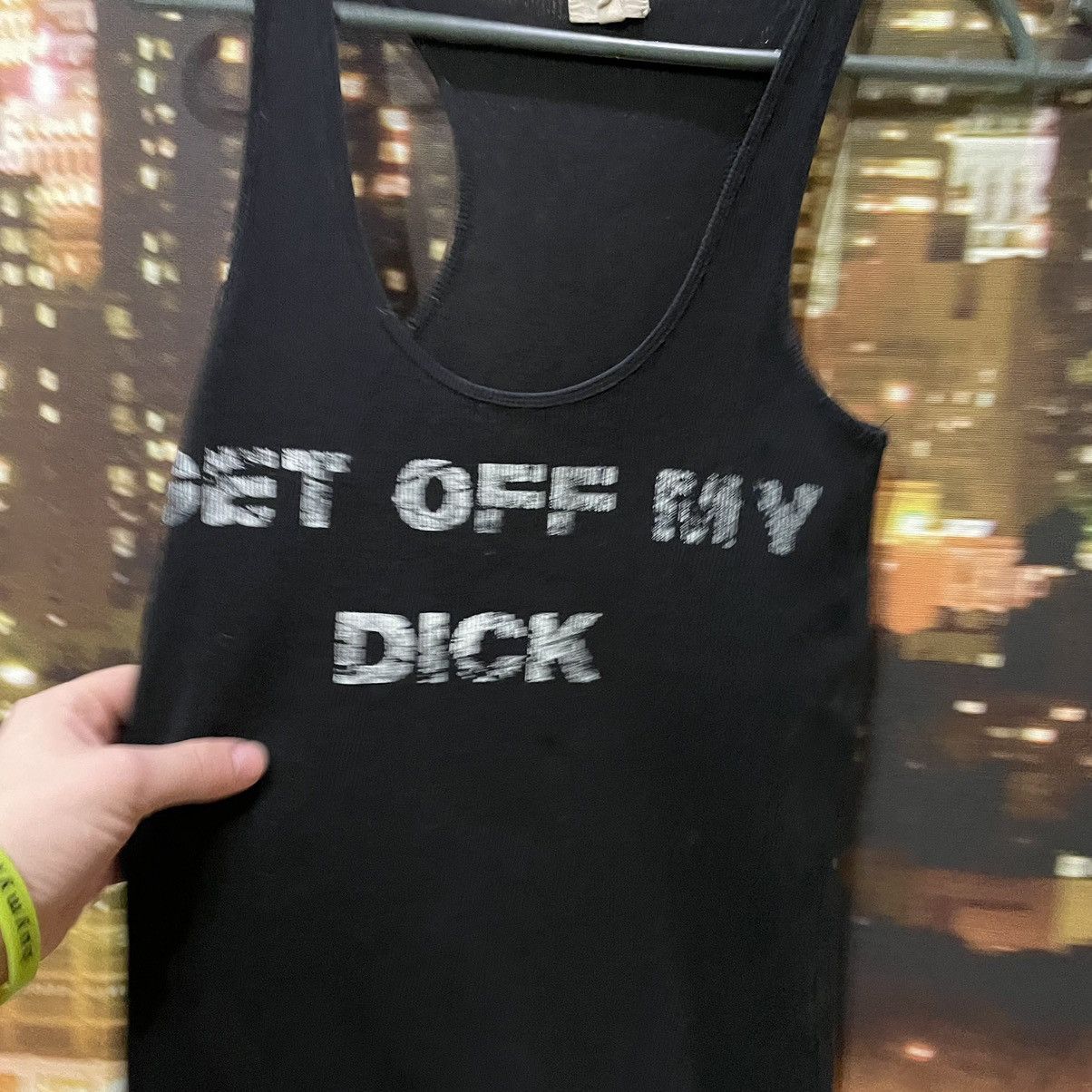Band Tees BLACK TANK TOP Humor Y2K GET OFF MY D1CK FUNNY PORN XXX Size US M / EU 48-50 / 2 - 4 Thumbnail