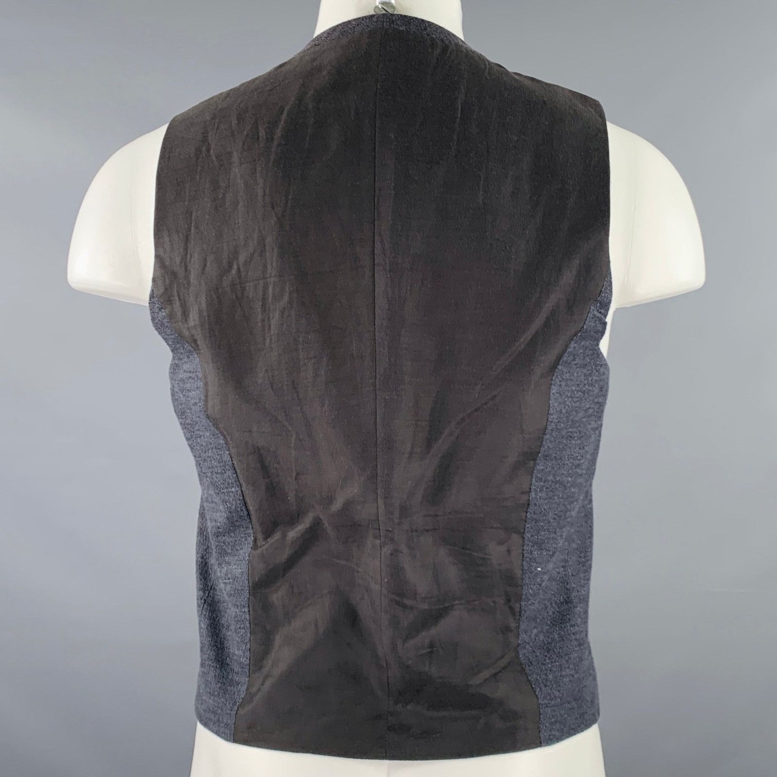Rag & Bone M Grey Black Color Block Cotton Single Breasted Vest Size 38R - 3 Thumbnail