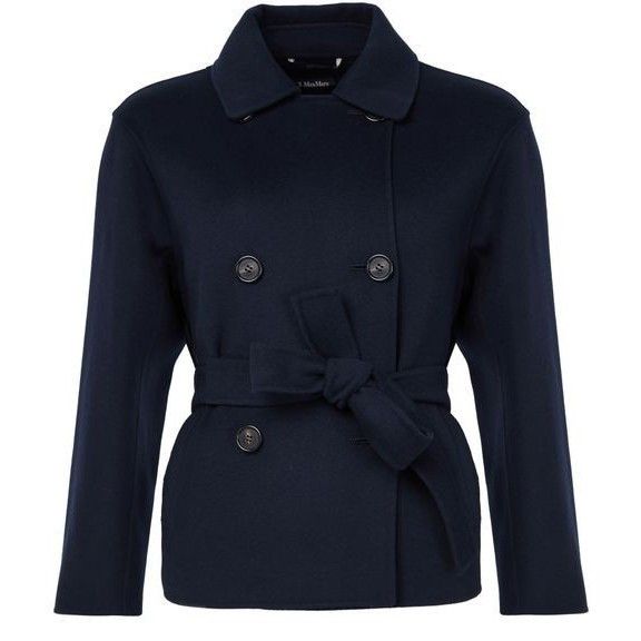 MAX MARA Carolina Belted Black Wool Coat New & Authentic (Wo