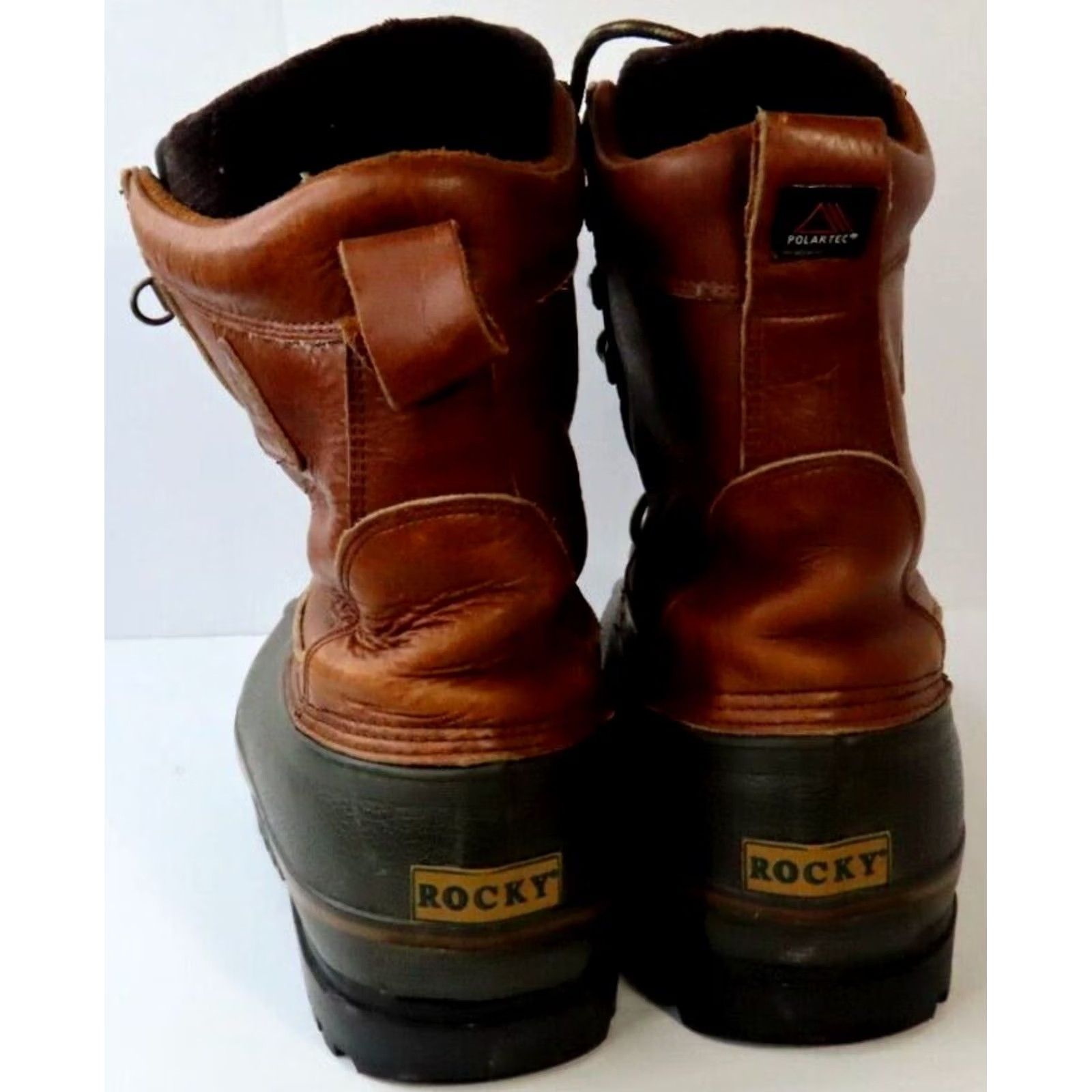 Vintage ROCKY Boot Men 9M 7715 Thinsulate Ultra Lined 800 Grams Heavy Leather Waterproof Work Boot Brown Size US 9 / EU 42 - 4 Thumbnail