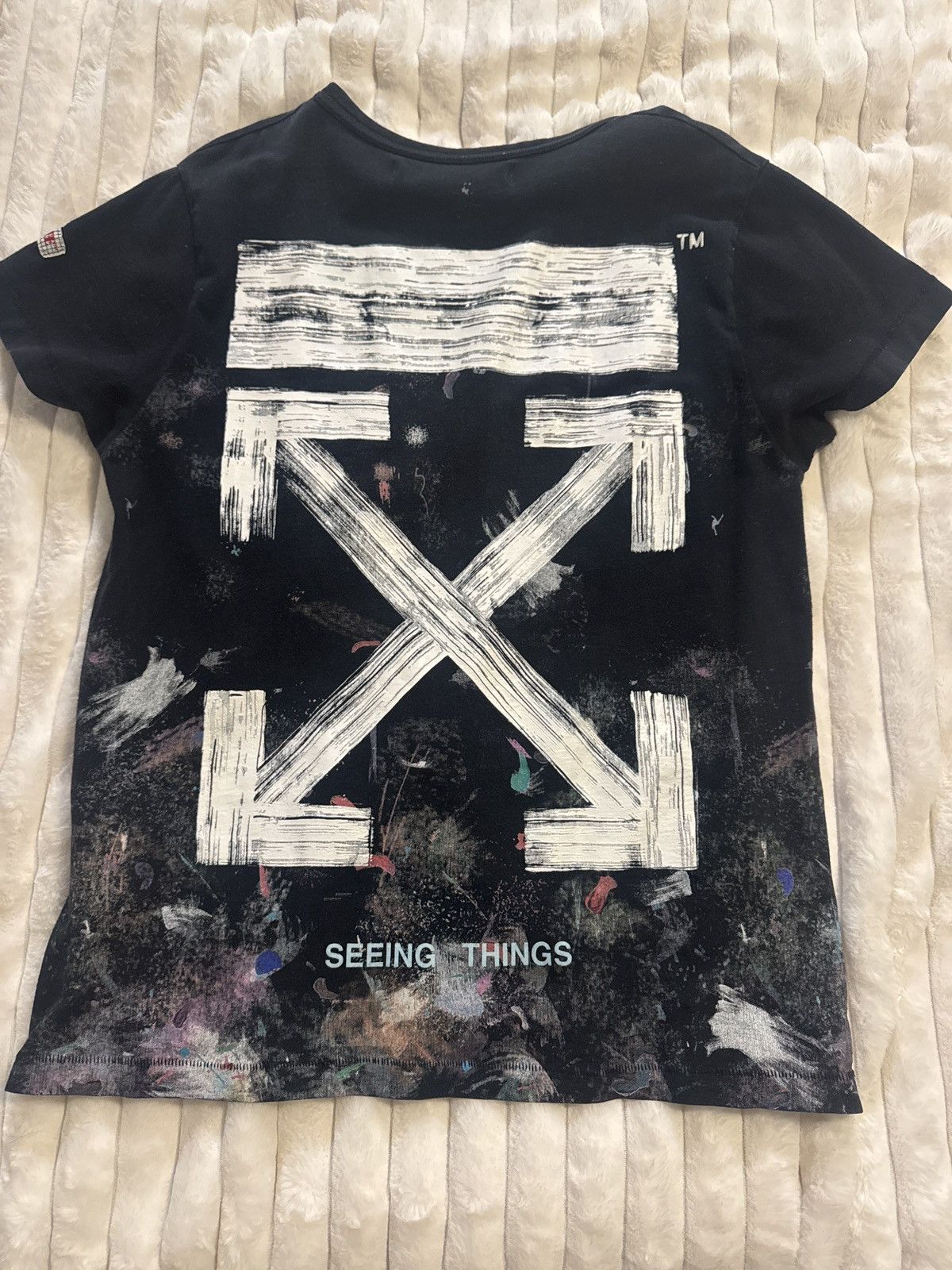 Off-White Off-White splatter Tee (Blue) Size US XS / EU 42 / 0 - 2 Thumbnail