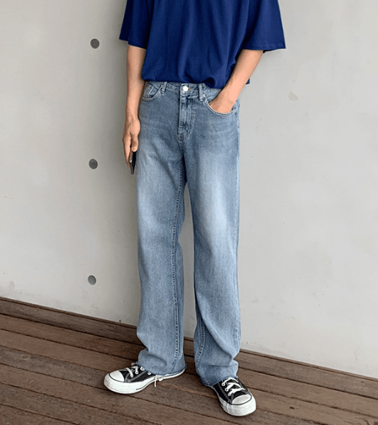 Japanese Brand × Jean Washed straight wide-leg vintage trendy jeans Size US 34 / EU 50 - 3 Thumbnail