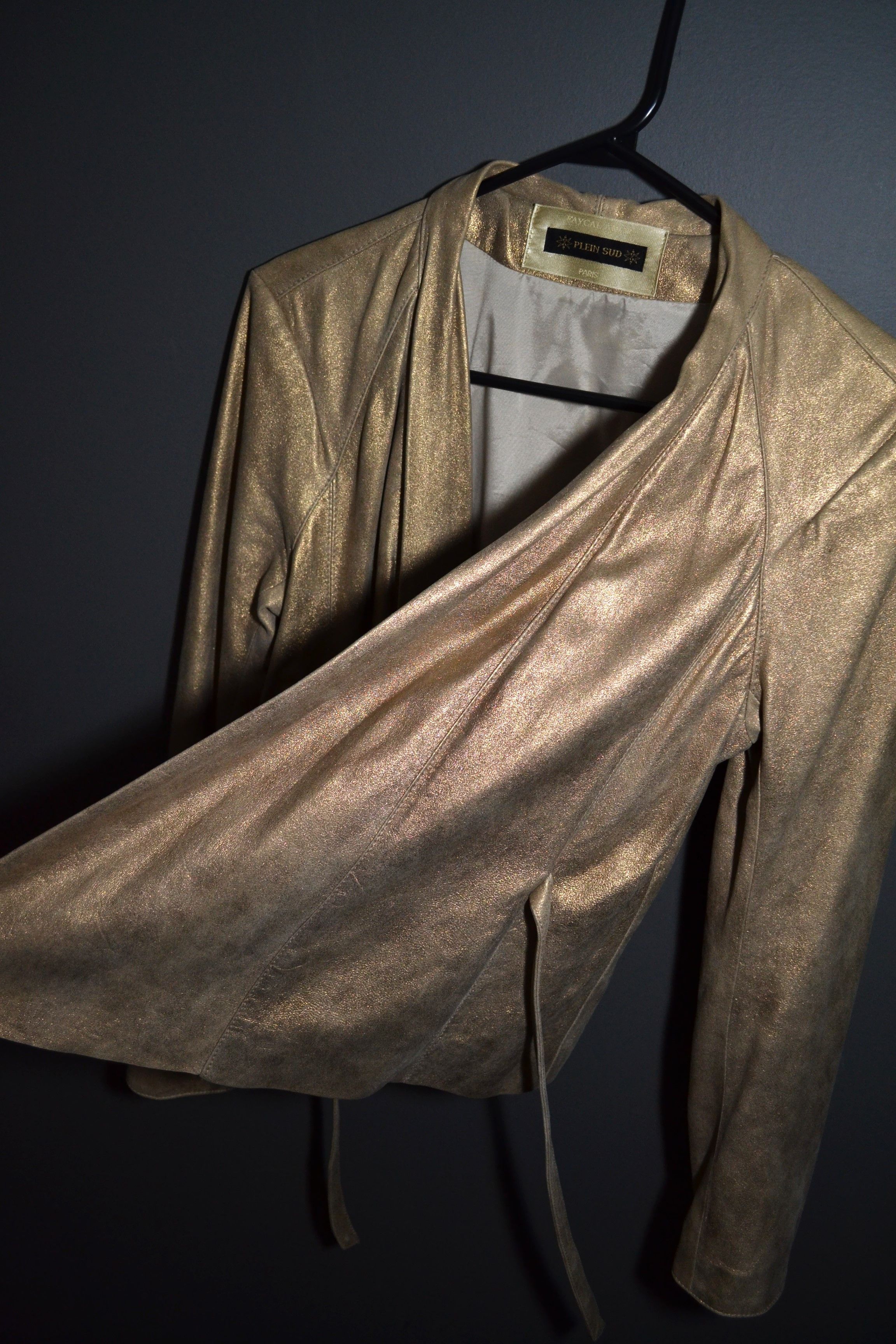 plein sud Plein Sud Faycal Amor Golden Tie Leather Jacket Moto 48 IT Size XL / US 12-14 / IT 48-50 - 10 Thumbnail