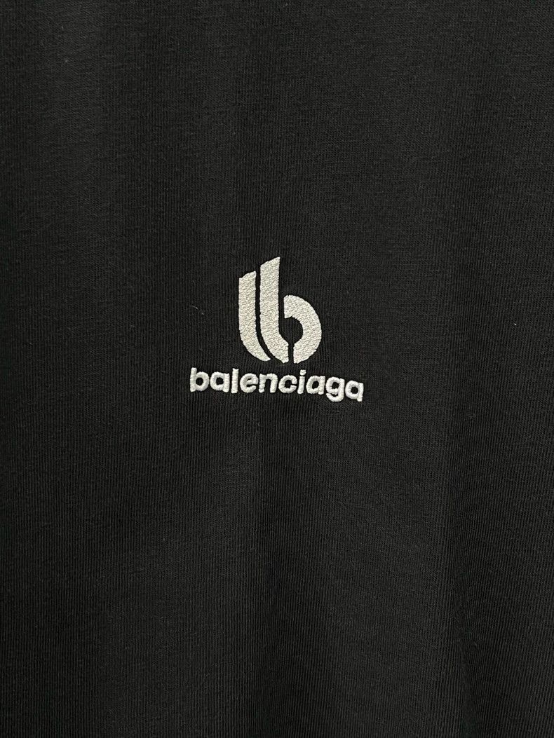 Balenciaga Balenciaga Black Embroidered Logo Short Sleeve Size US S / EU 44-46 / 1 - 3 Thumbnail