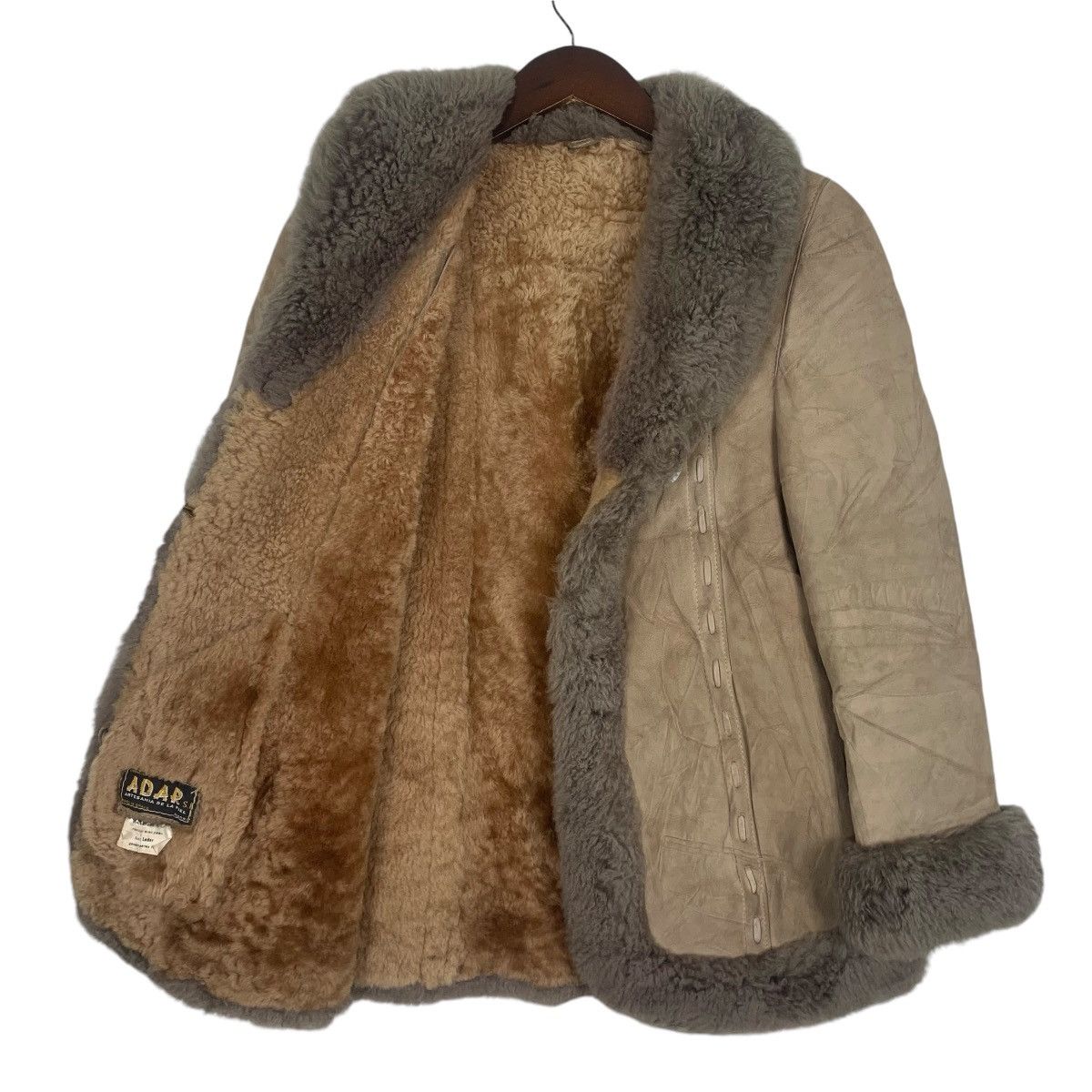 Designer × Vintage Vintage ADAR made in spain echt leder faux fur coat Size S / US 4 / IT 40 - 9 Thumbnail
