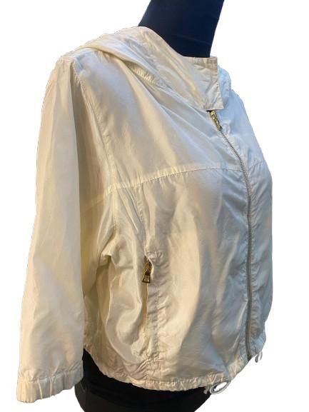 Prada Prada Ivory Silk Blend Bomber Jacket & Gold tone zipper Size XS / US 0-2 / IT 36-38 - 4 Thumbnail