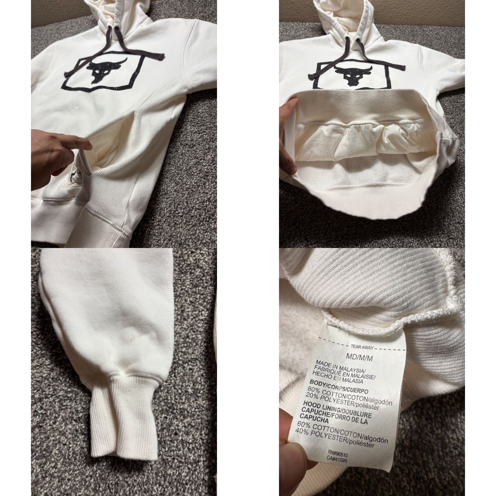 Under Armour Under Armour Rock Hoodie Mens M Ivory Pullover 1346067 Size US M / EU 48-50 / 2 - 8 Thumbnail