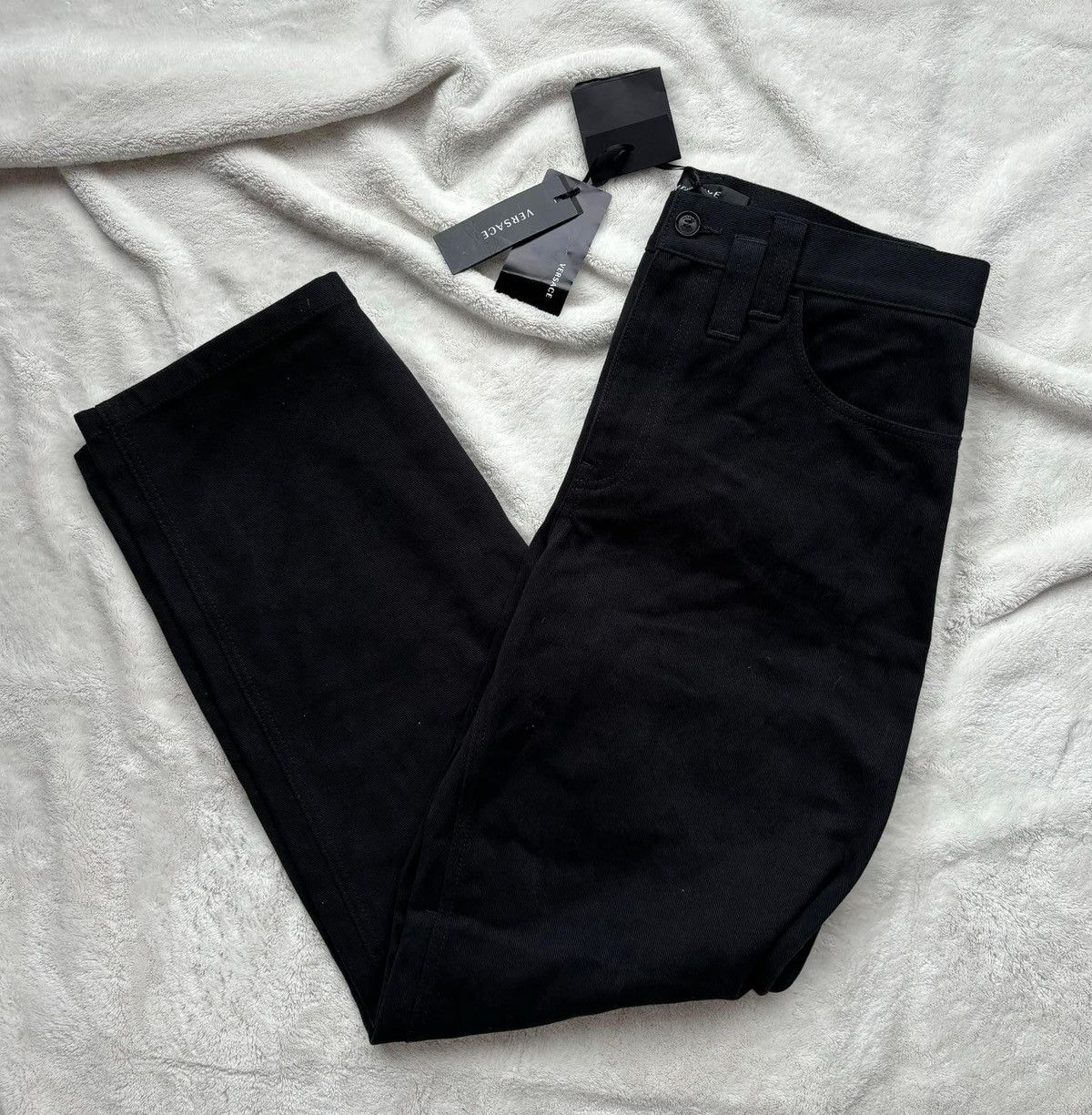 Versace Versace Black Oval Greca Logo Jeans Size US 40 / EU 56 - 2 Thumbnail